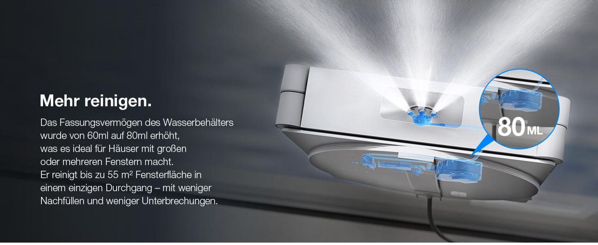 ECOVACS WINBOT W3 OMNI Fensterputzroboter mit Multifunktionsstation, Automatische Reinigung der Wischpads, Intelligente Reinigung entlang der Ränder