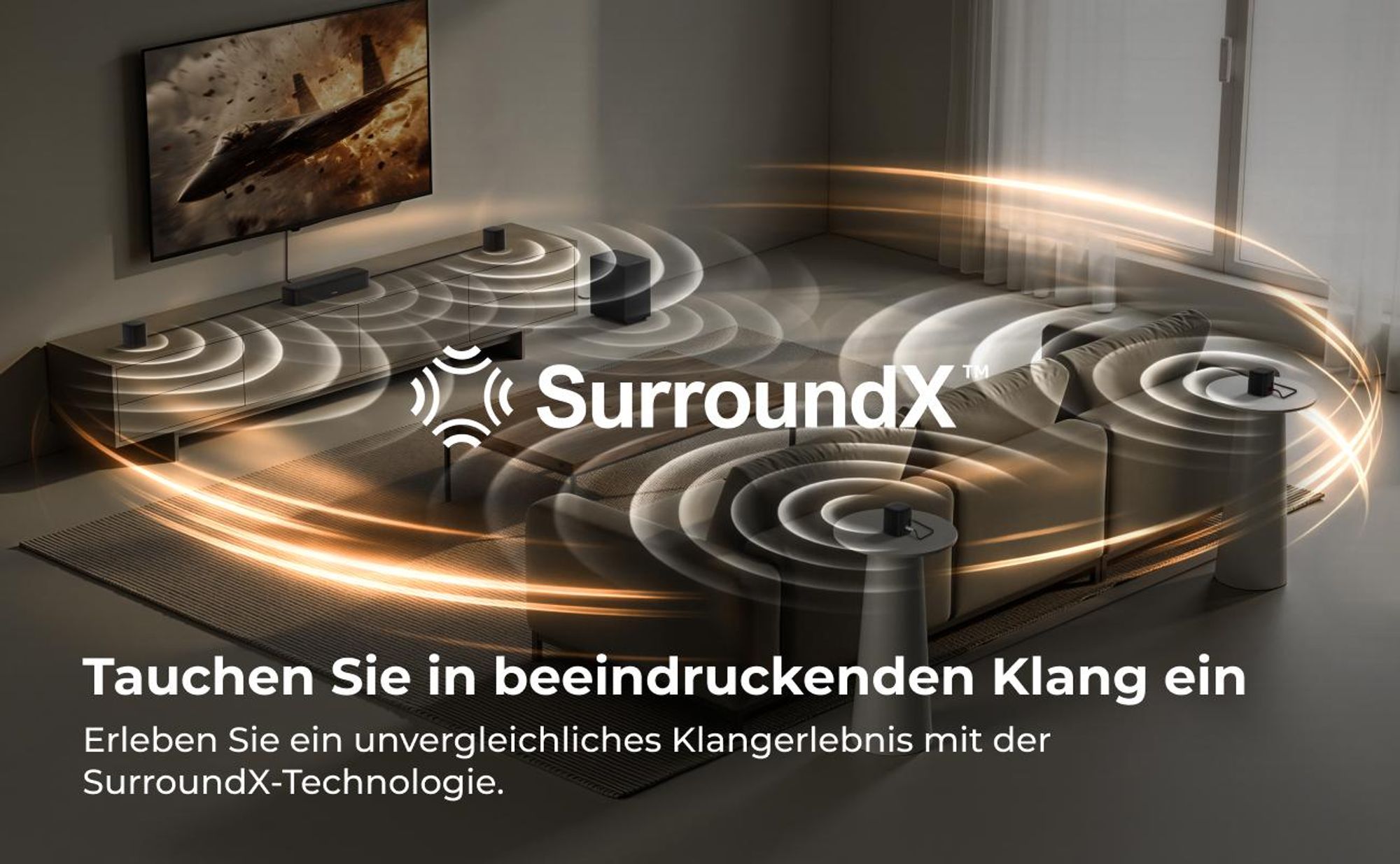 ULTIMEA 7.1ch Soundbar mit Subwoofer für TV, Surround Sound System für Heimkino, 4 Surround Lautsprechern, HDMI ARC, App Steuerung, Aura S4T