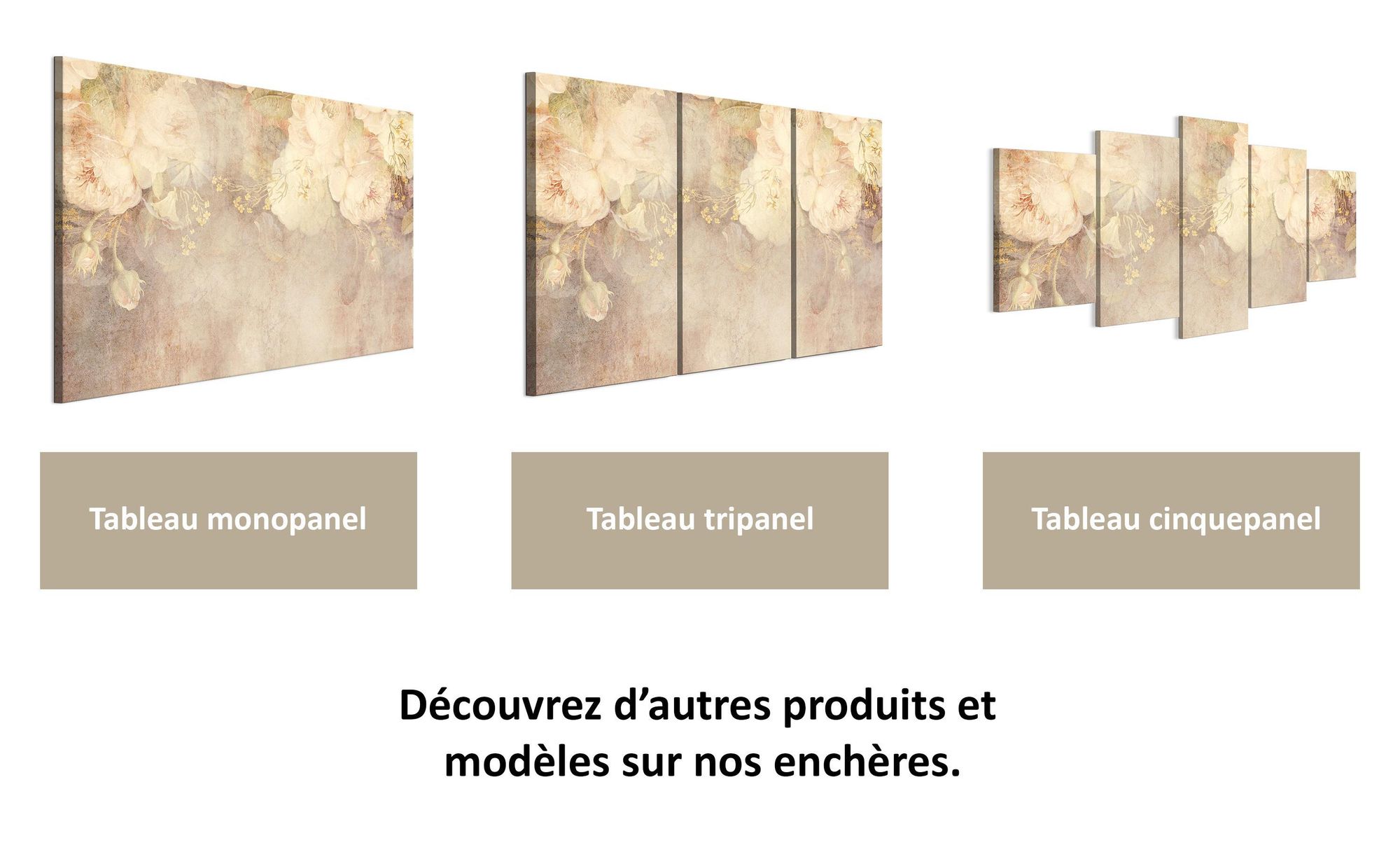 LUMASOUL Tableau sur toile, motif floral, tableaux muraux cadre en bois, Tableau Mural pour Salon & Chambre, 120x80 cm rustique