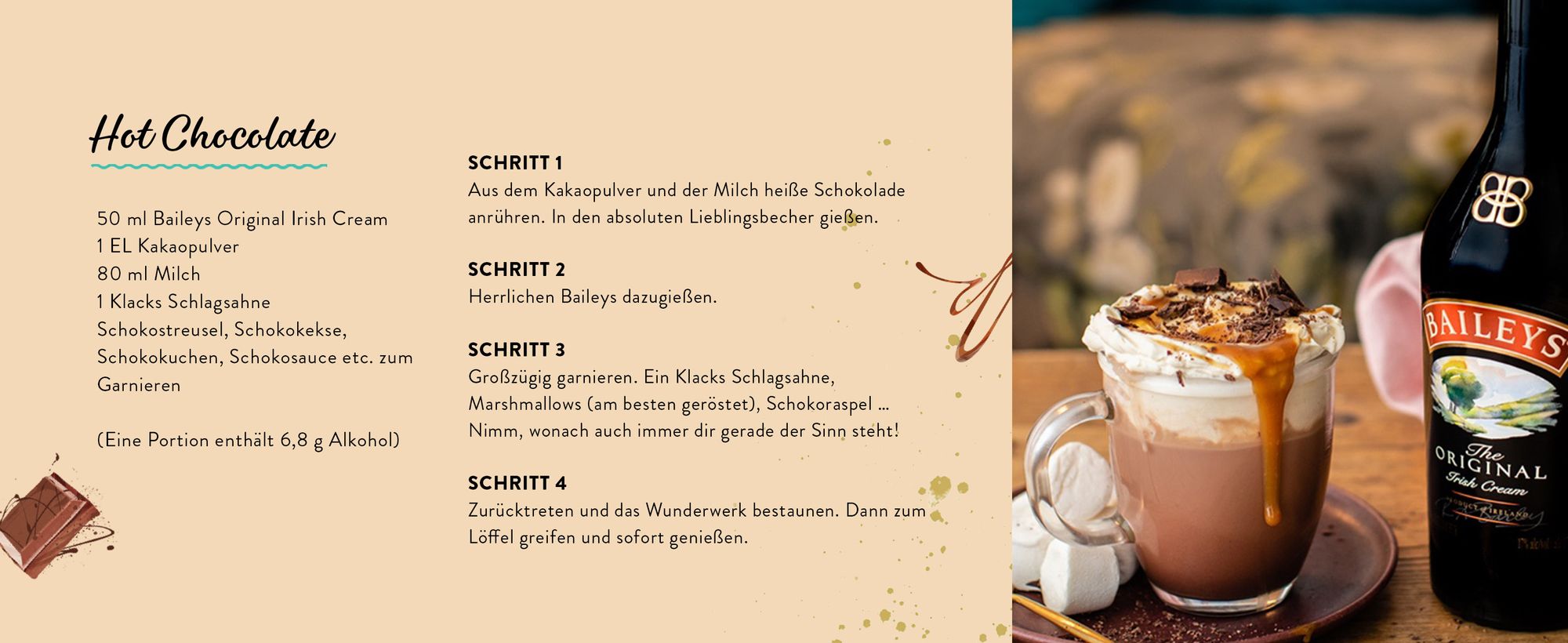 Baileys Original, Irish Cream Likör, 17% vol, 700ml Einzelflasche