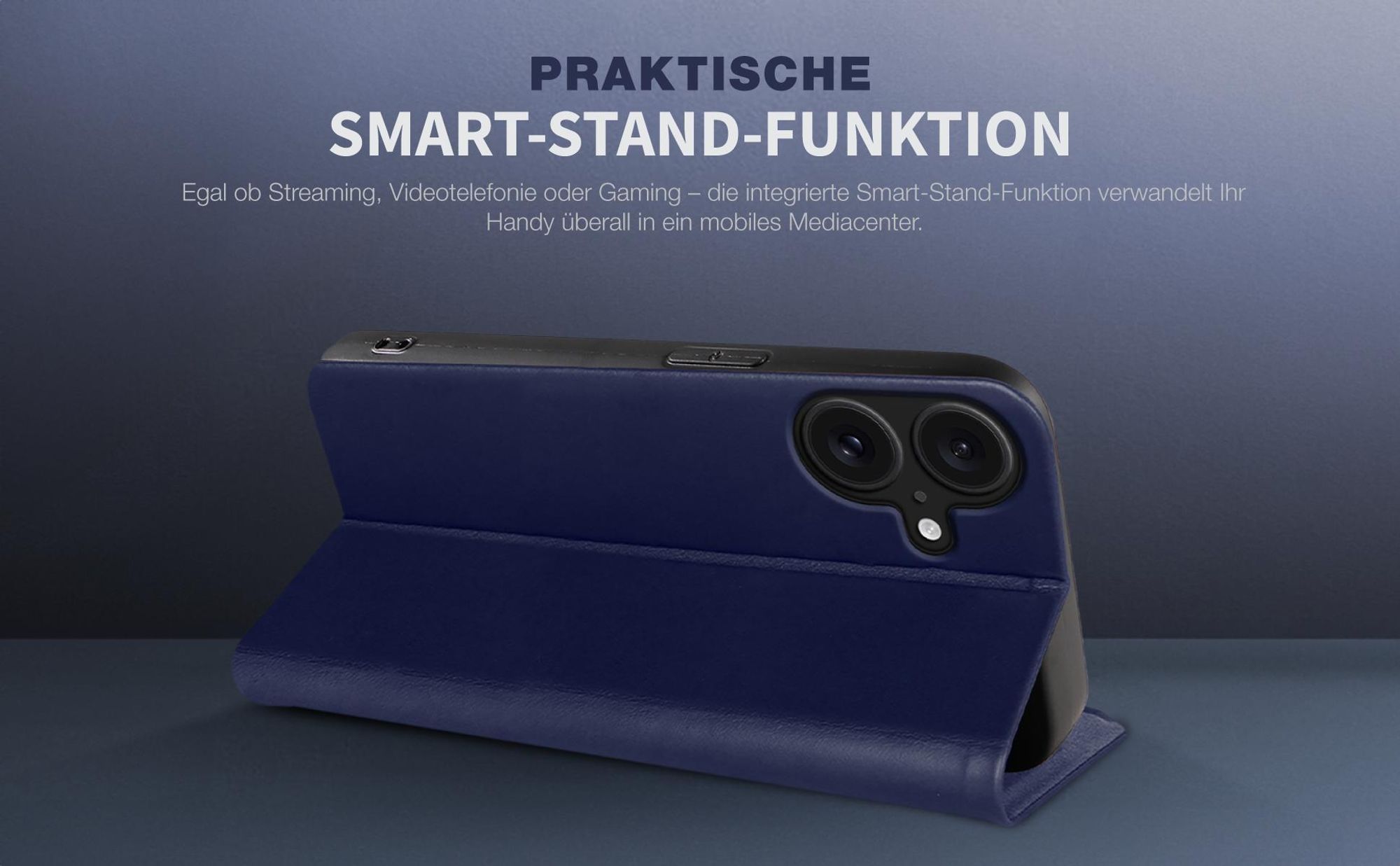 Fliphülle aus Leder für das Apple iPhone 17 mit Smartstand Funktion