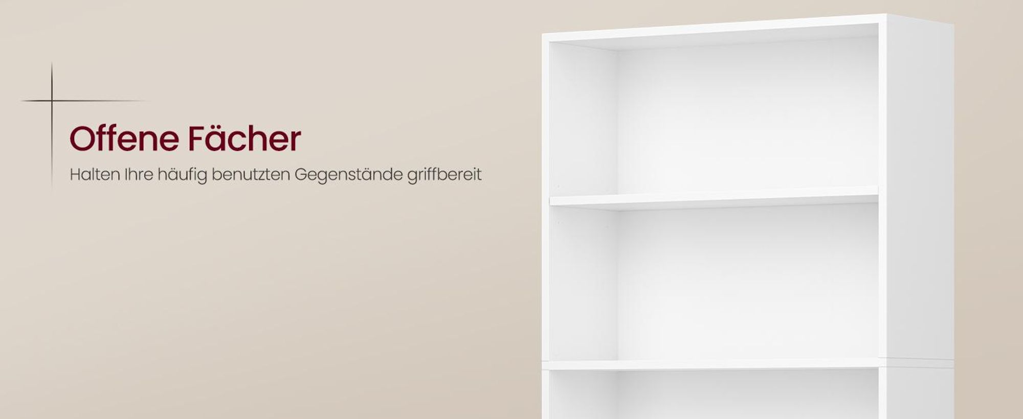 VASAGLE Bücherregal, 5-stöckiges hohes Regal, Standregal mit Tür und offenen Fächern, 60 x 24 x 145,9 cm, vielseitig einsetzbar, weiß