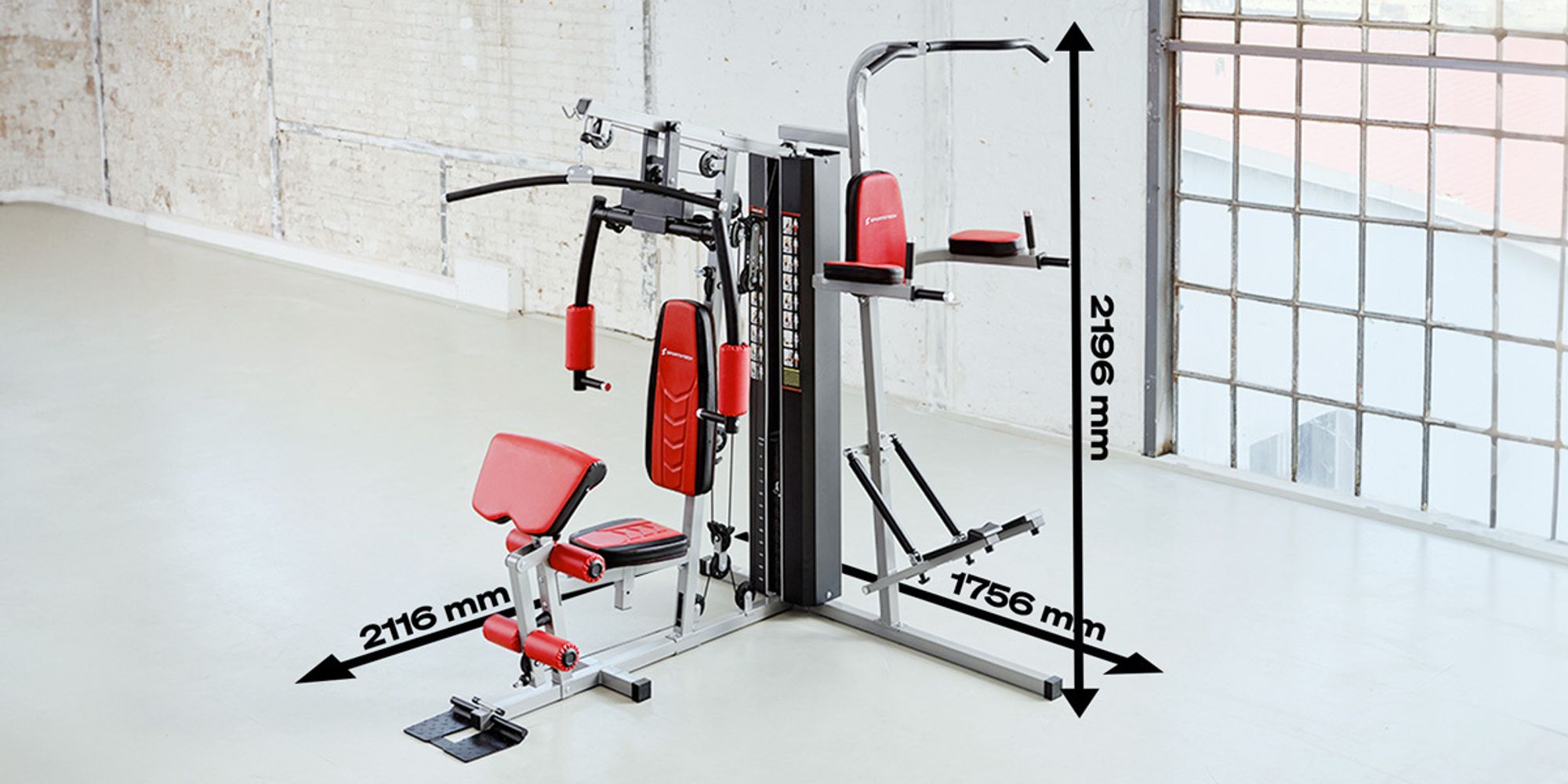 Sportstech Kraftstation HGX200 | 45 Übungen | Dip Station | EVA-Polster