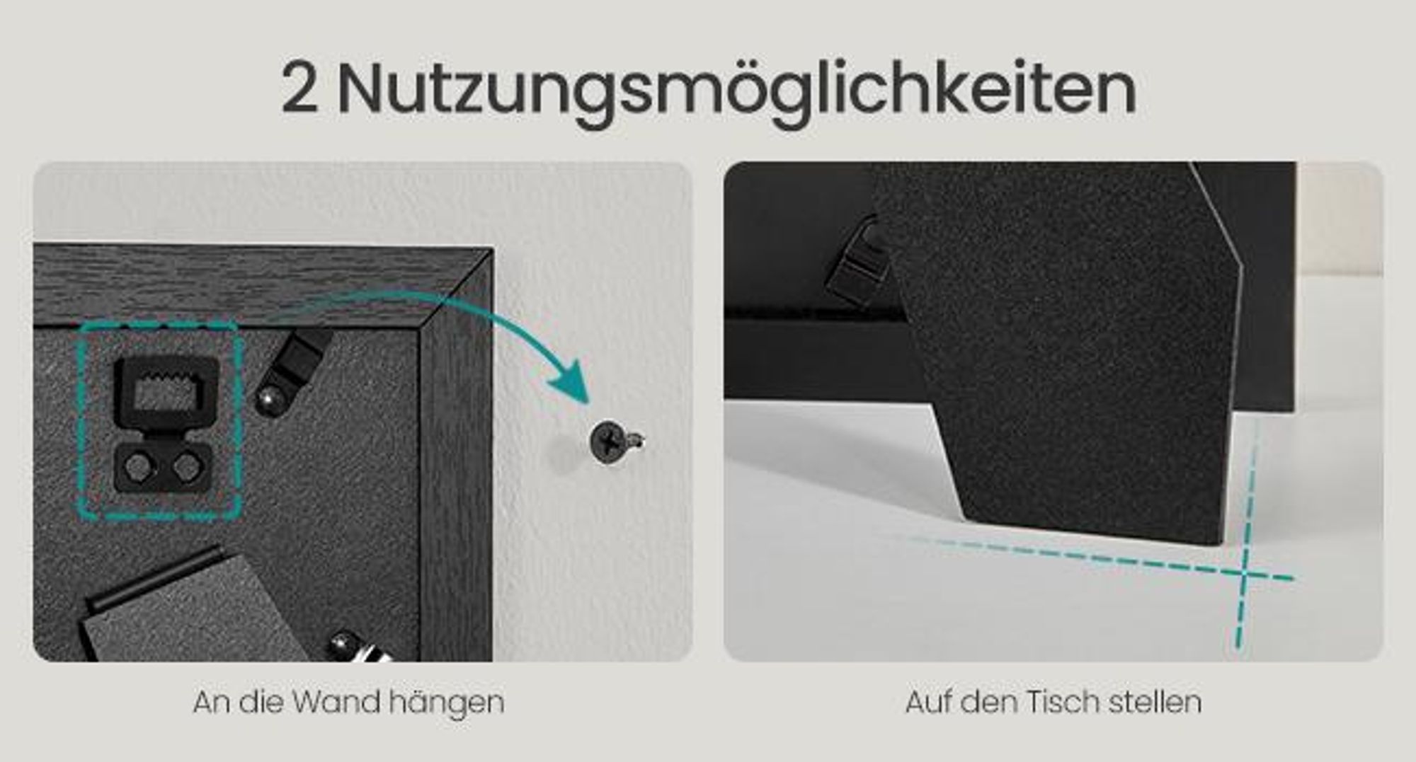 SONGMICS Bilderrahmen 10er Set, Kunststoffscheibe, MDF, tintenschwarz