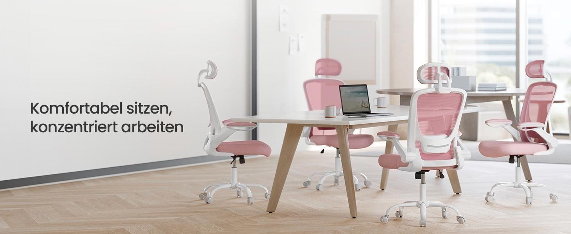 SONGMICS Bürostuhl ergonomisch, Schreibtischstuhl, Drehstuhl mit Mesh, gepolsterte Lendenstütze, Wippfunktion, 53 cm große Sitzfläche