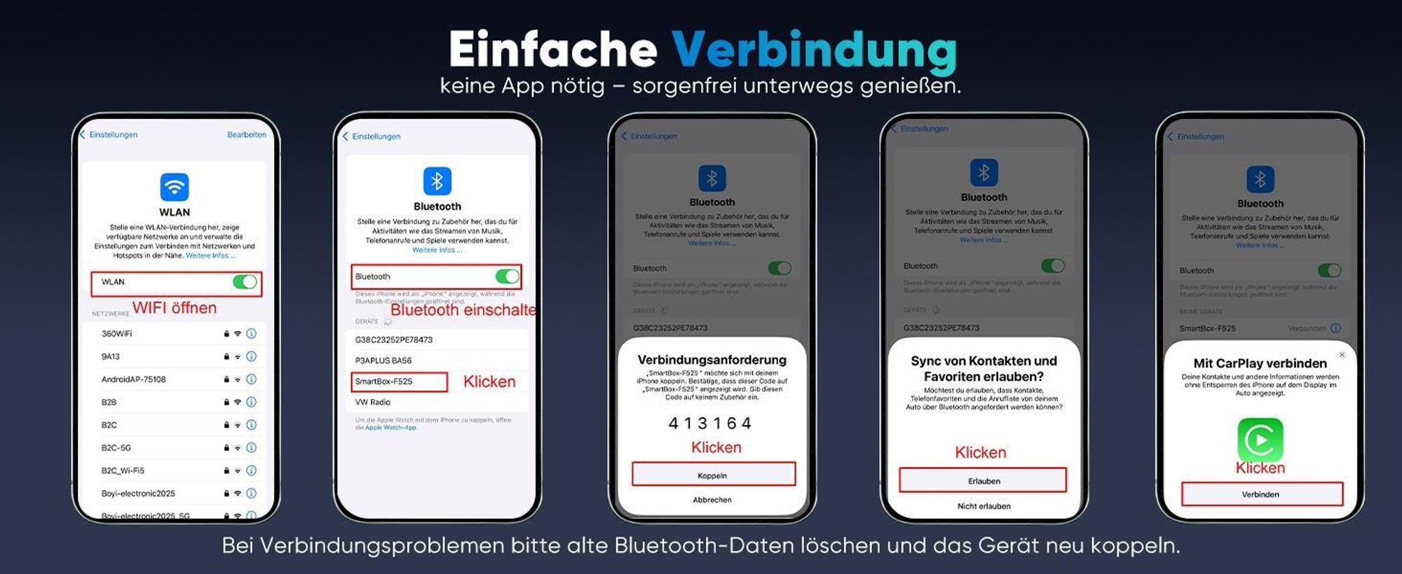 Salcar Kabelloser CarPlay Adapter Wireless für iPhone iOS 10+ & mit eingebautem Auto Carplay