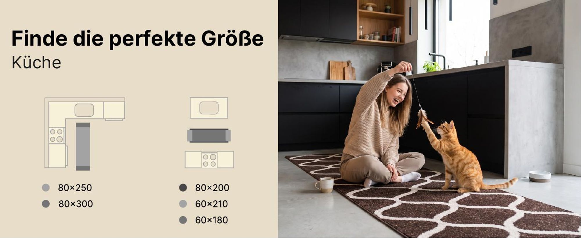 Tapiso Läufer SARI Modern Creme Wohnzimmer 120 x 300 cm