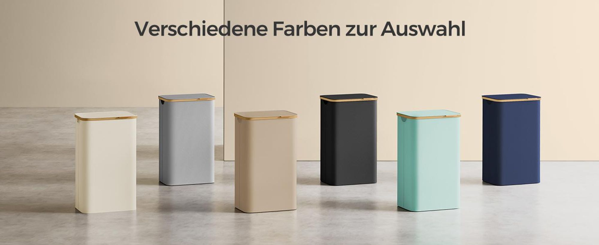 SONGMICS Wäschekorb mit Deckel, 90 L, herausnehmbarer Wäschesack, Griffe aus Bambus