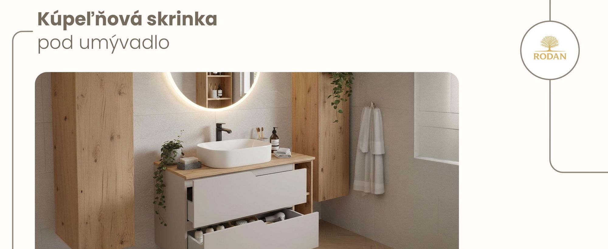 RODAN, moderná skrinka pod umývadlo, skrinka do kúpeľne, kúpeľňový nábytok, kúpeľňová skrinka