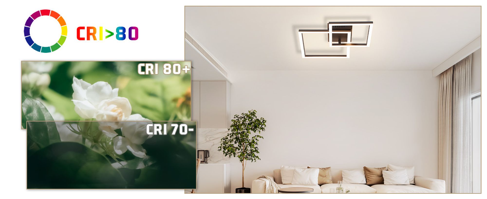 ZMH LED Deckenleuchte Schwarz Eckig Deckenlampe 20W Warmweiß Schlafzimmerlampe Modern Design Wohnzimmer Schwarz Küche Lampe Deckenbeleuchtung