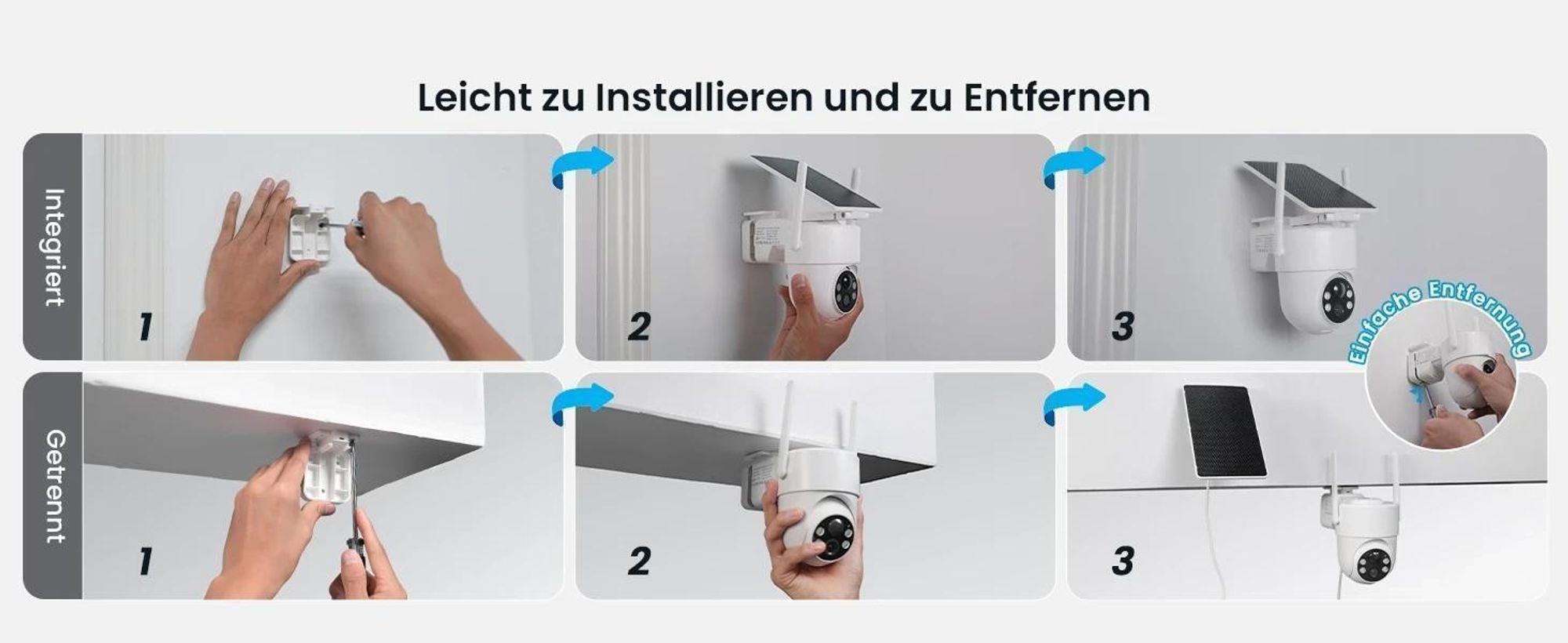 ieGeek 2K bewakingscamera voor buiten, met batterij, WLAN, zonnepaneel, PIR-bewegingssensor, 360° PTZ, IP-camera, nachtzicht en tweewegs audio