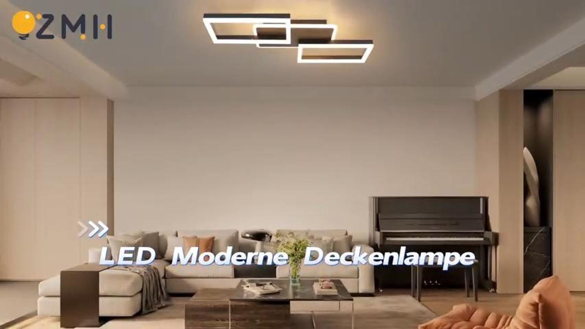 ZMH LED stropné svietidlo Stropné svietidlo do obývačky - 48W stmievateľné svietidlo do spálne Čierny plochý dizajn s diaľkovým ovládaním Kovové moderné kuchynské svietidlo