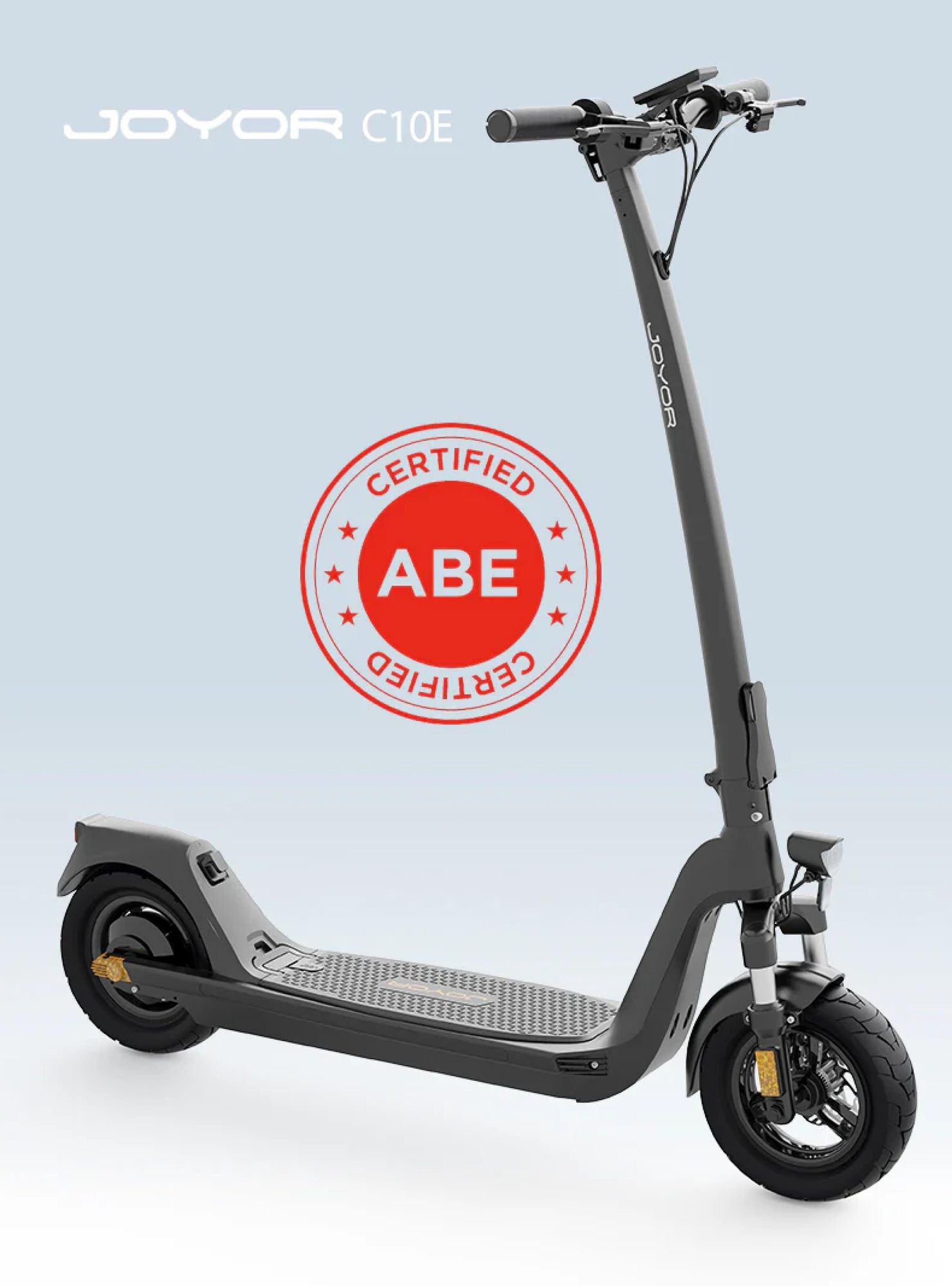 JOYOR C10E ABE Certified Pliable Trottinette électrique - Batterie 48V10.4AH Pneus de 10 Pouces - Noir