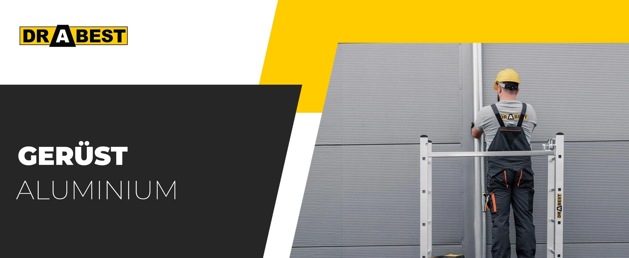 Drabest | Aluminiumgerüst - gerüst - Mehrzweckleiter - Leitergerüst - 2x8 - leiter gerüst - 150kg - plattform aluminium gerüst - 33x114 cm