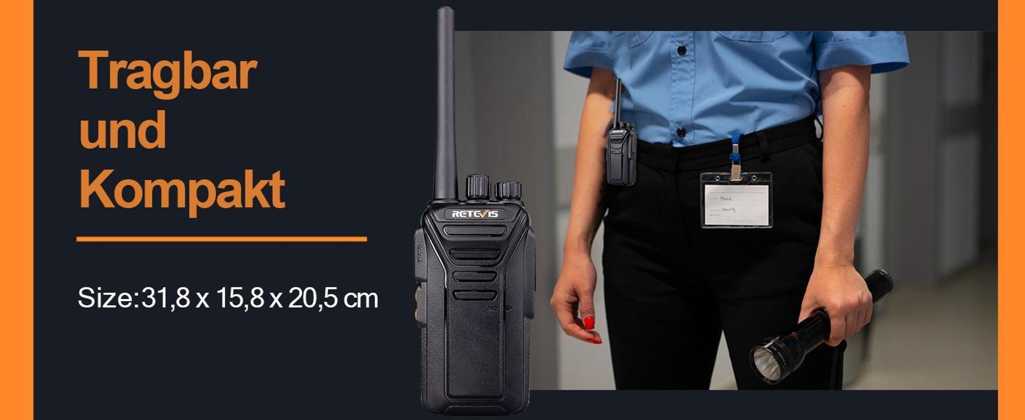 Retevis RT27 Funkgeräte, PMR446 Walkie Talkie mit 6-Wege-Ladegerät CTCSS/DCS, VOX, Lizenzfrei Wiederaufladbares für Baustelle, Sicherheit, Schule