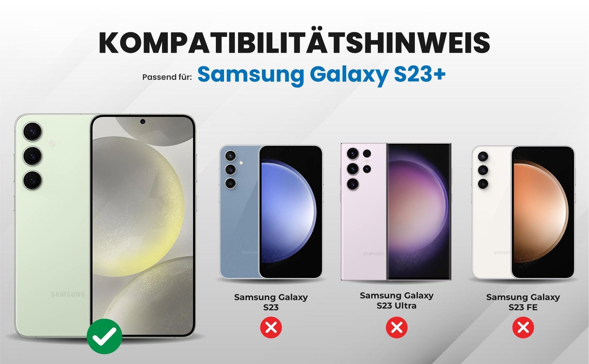 Kompatibilitätshinweise Hülle für Samsung Galaxy S23+