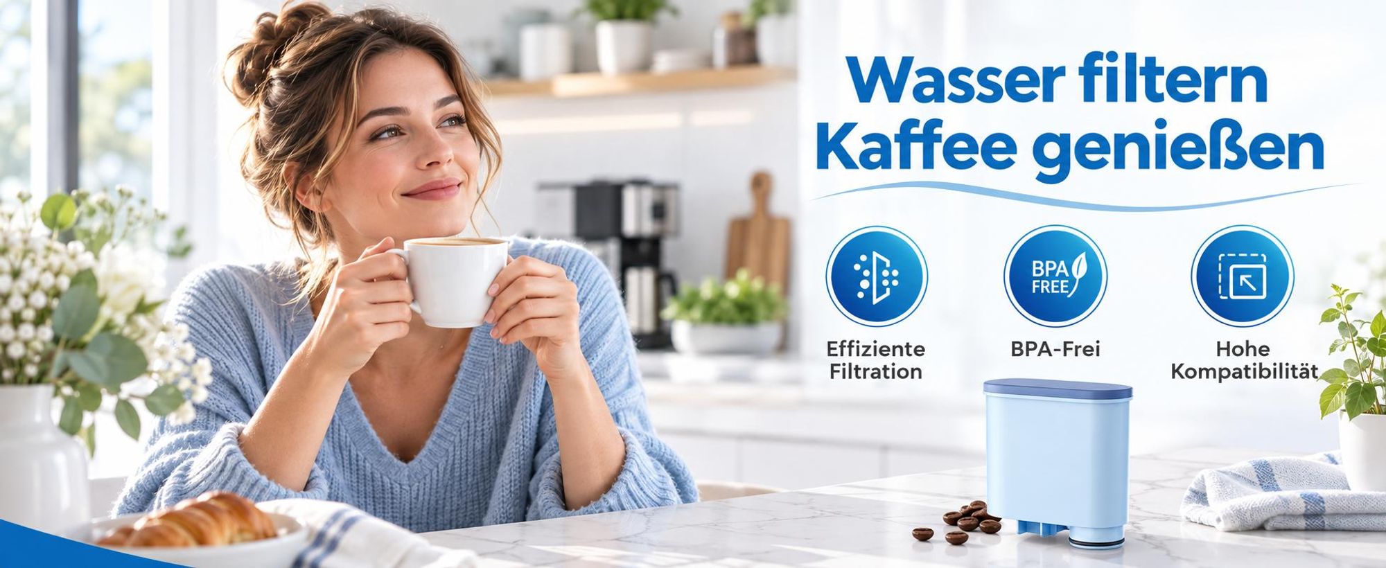 Wasserfilter für Philips AquaClean CA6903/10 CA6903/22-4 Stück Filterpatrone kompatibel mit Saeco Philips LatteGo Kaffeevollautomat - BPA-frei