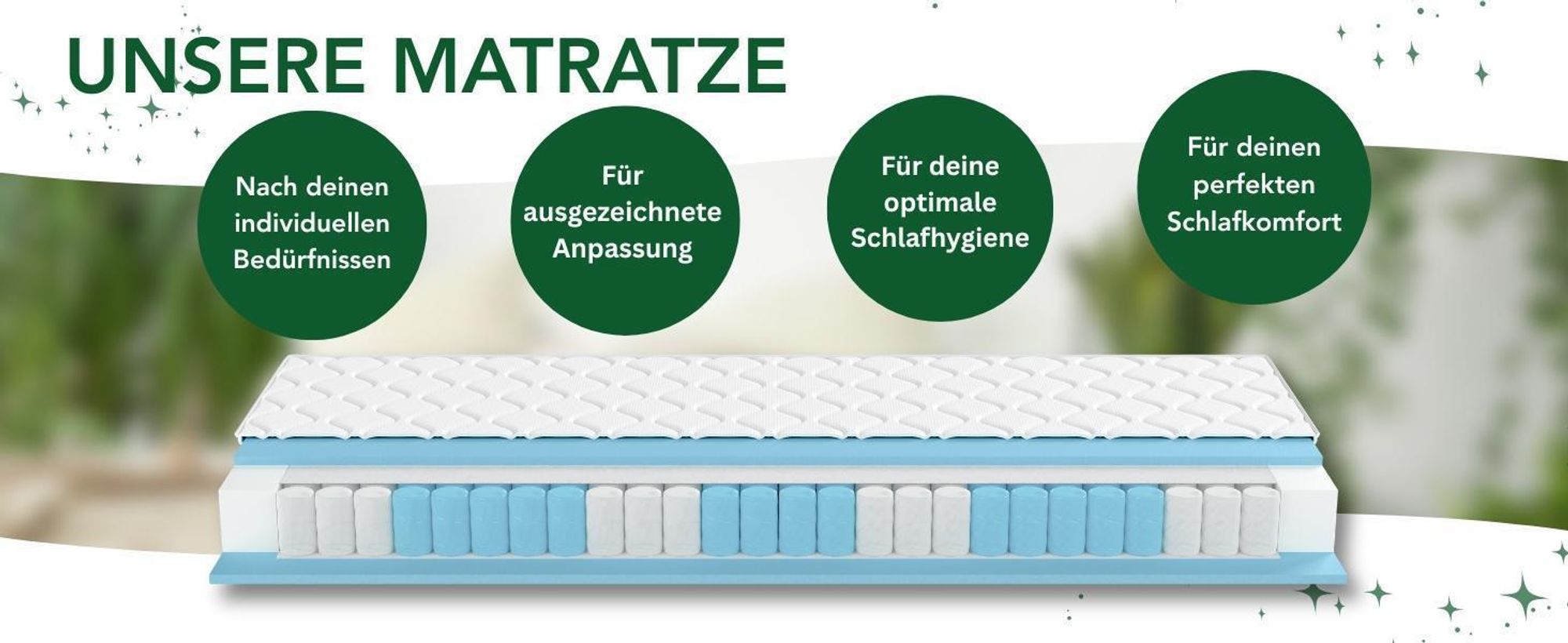 Ergonomische 7-Zonen XXL Matratze mit Taschenfederkern I 90 x 200 cm I 22 cm I H2 & H3 I Ergo Flex TFK XXL  Duo | Wendematratze
