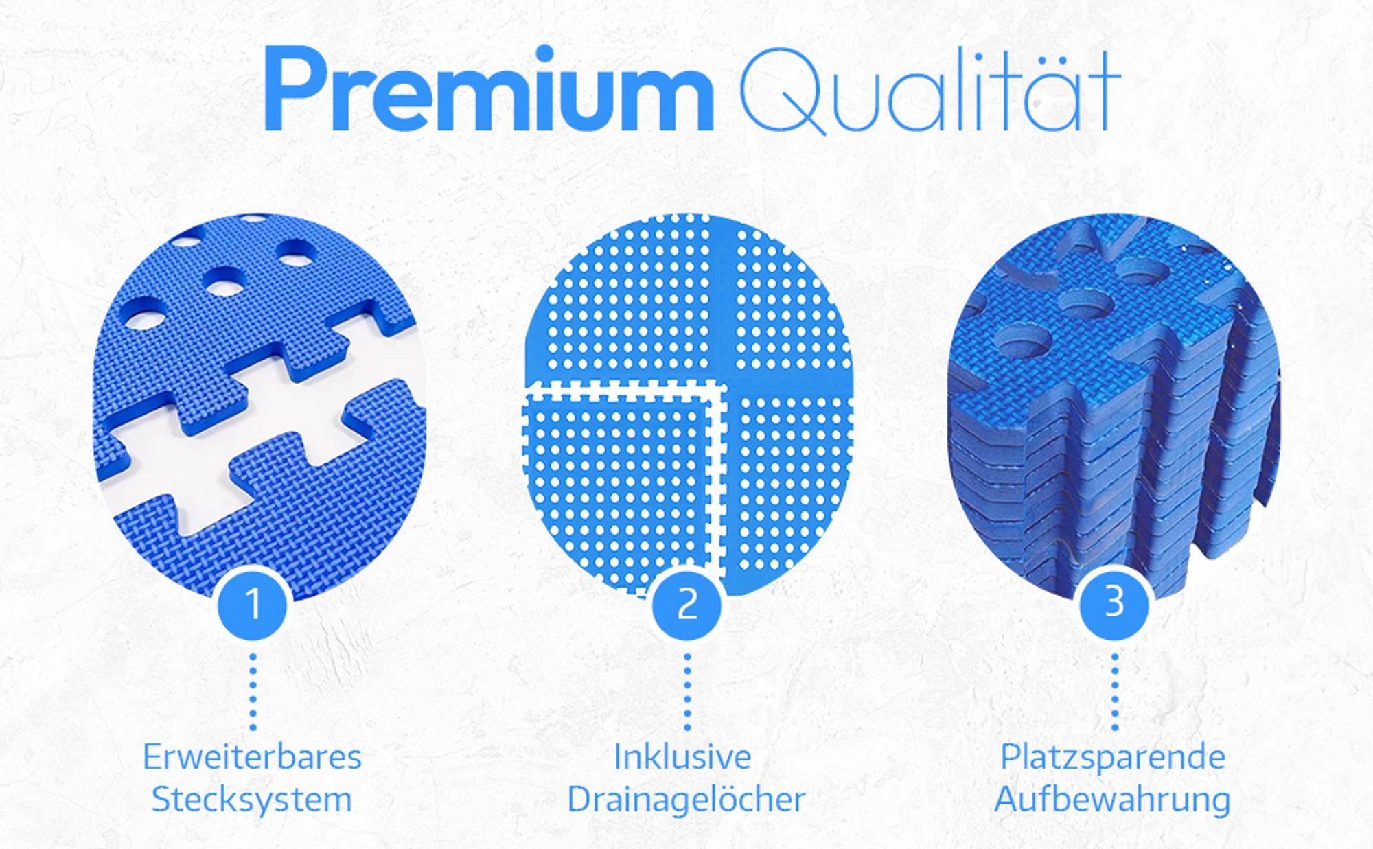 Meisterhome ® Pool Unterlegmatte Poolmatte Matte 9 Stück - 1 cm Dicke - 2.25 m² - Bodenschutzmatte für Pool - Planschbecken - Bodenfolie Bodenmatte Poolunterlage Bodenschutz Fitnessmatte blau