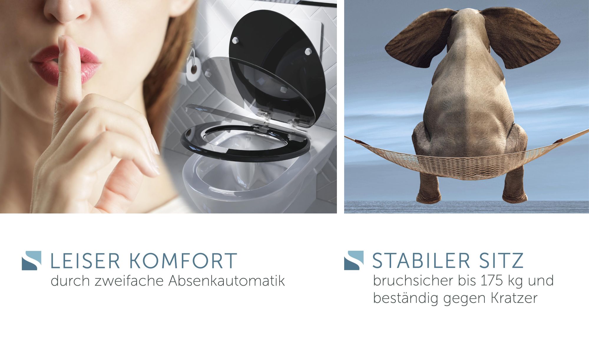SCHÜTTE MDF WC-Sitz SPIRIT BLACK, mit Absenkautomatik