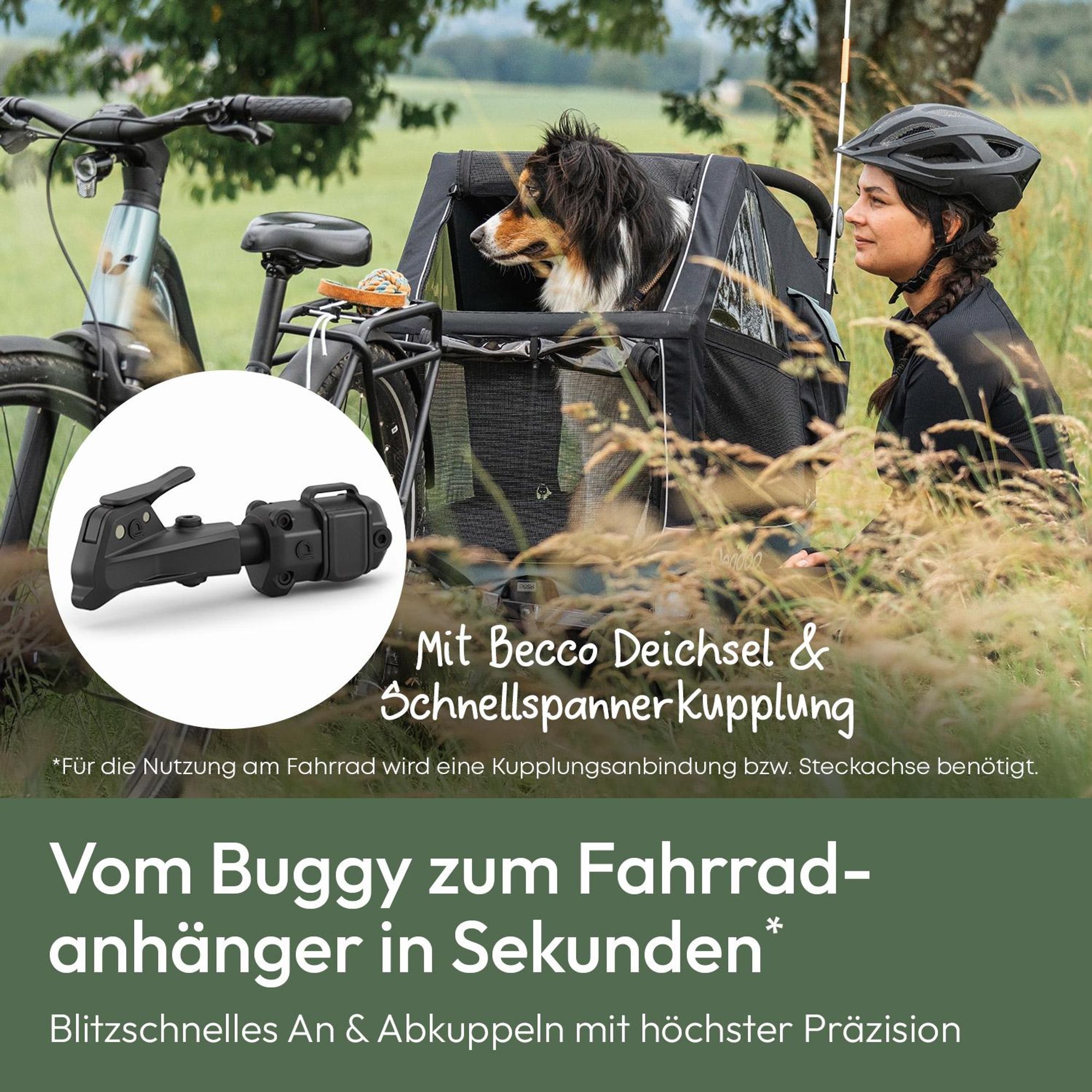 Qeridoo Nacho Hundeanhänger Größe: L | Farbe: Green