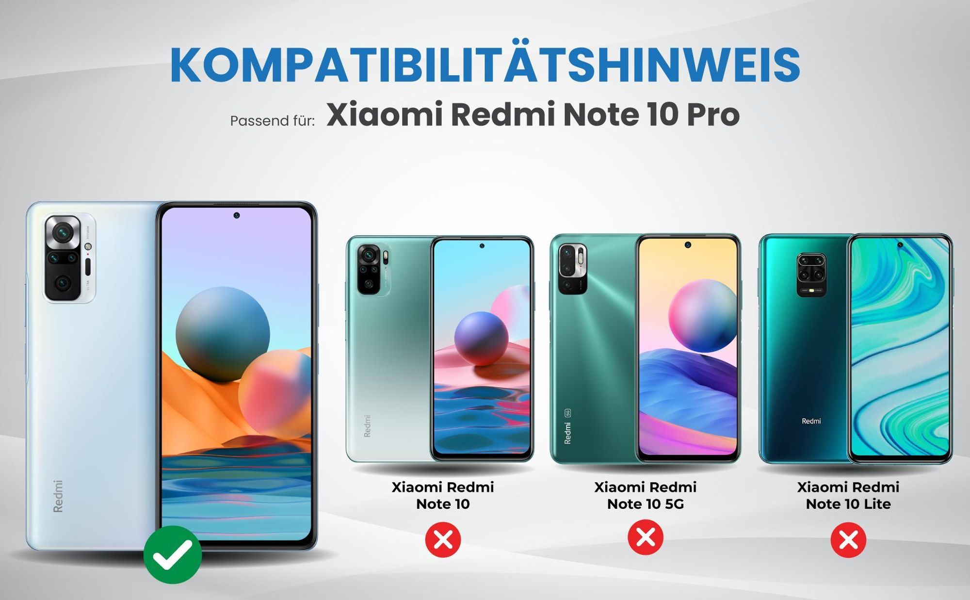 Kompatibilitätshinweise Hülle für Xiaomi Redmi Note 10 Pro