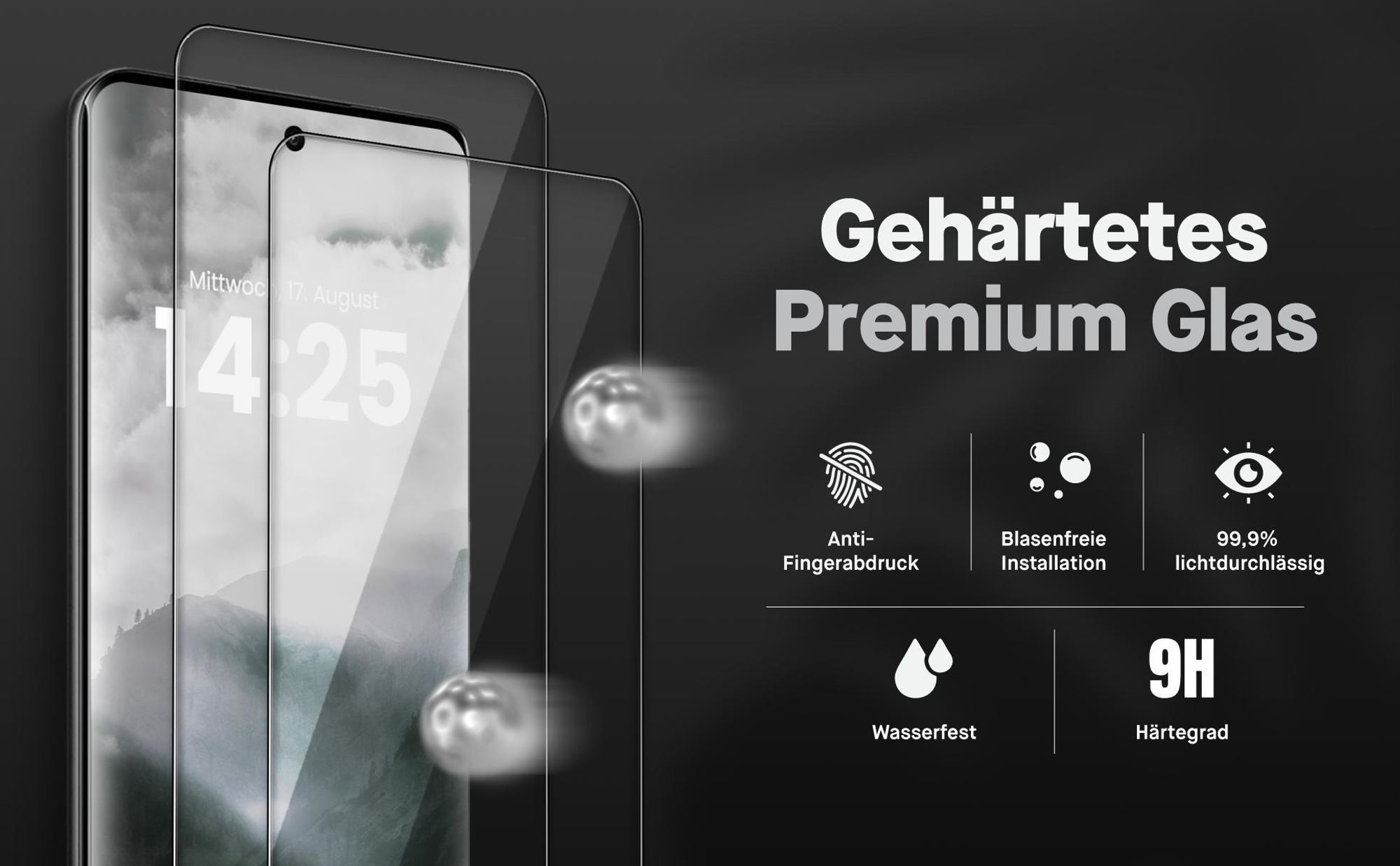 2x Displayschutz aus 9H Glas für Xiaomi Redmi Note 14 Pro 5G / 14 Pro+ 5G in passgenauem Design