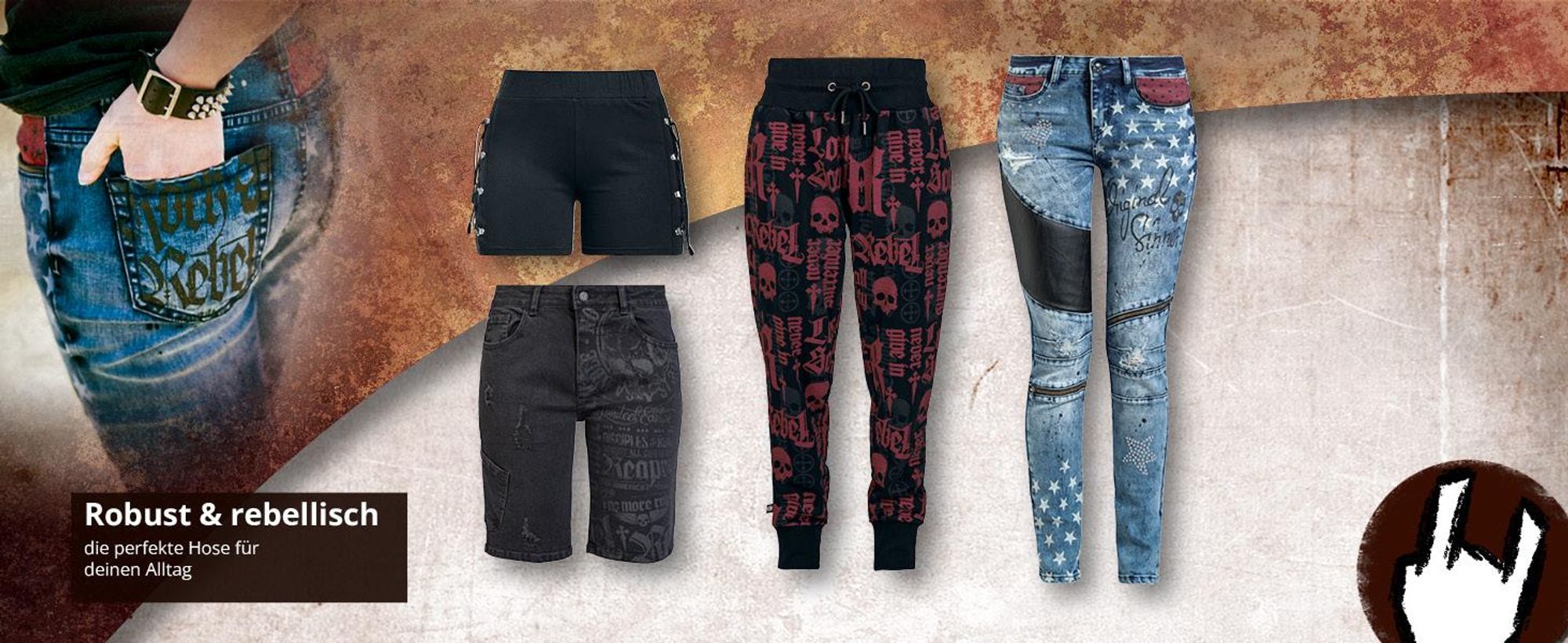 Rock Rebel by EMP Damen blaues T-Shirt mit Totenkopfprint XL