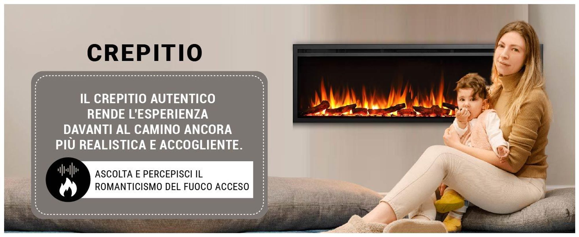 Camino elettrico BALDERIA Atalanta 60 - Camino da incasso, 1500 W - Nero