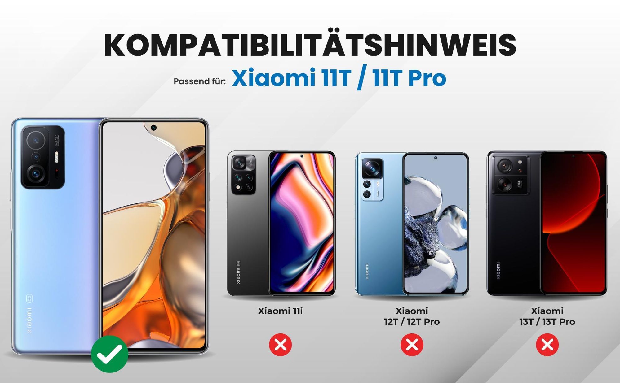 Kompatibilitätshinweise Hülle für Xiaomi 11T / 11T Pro