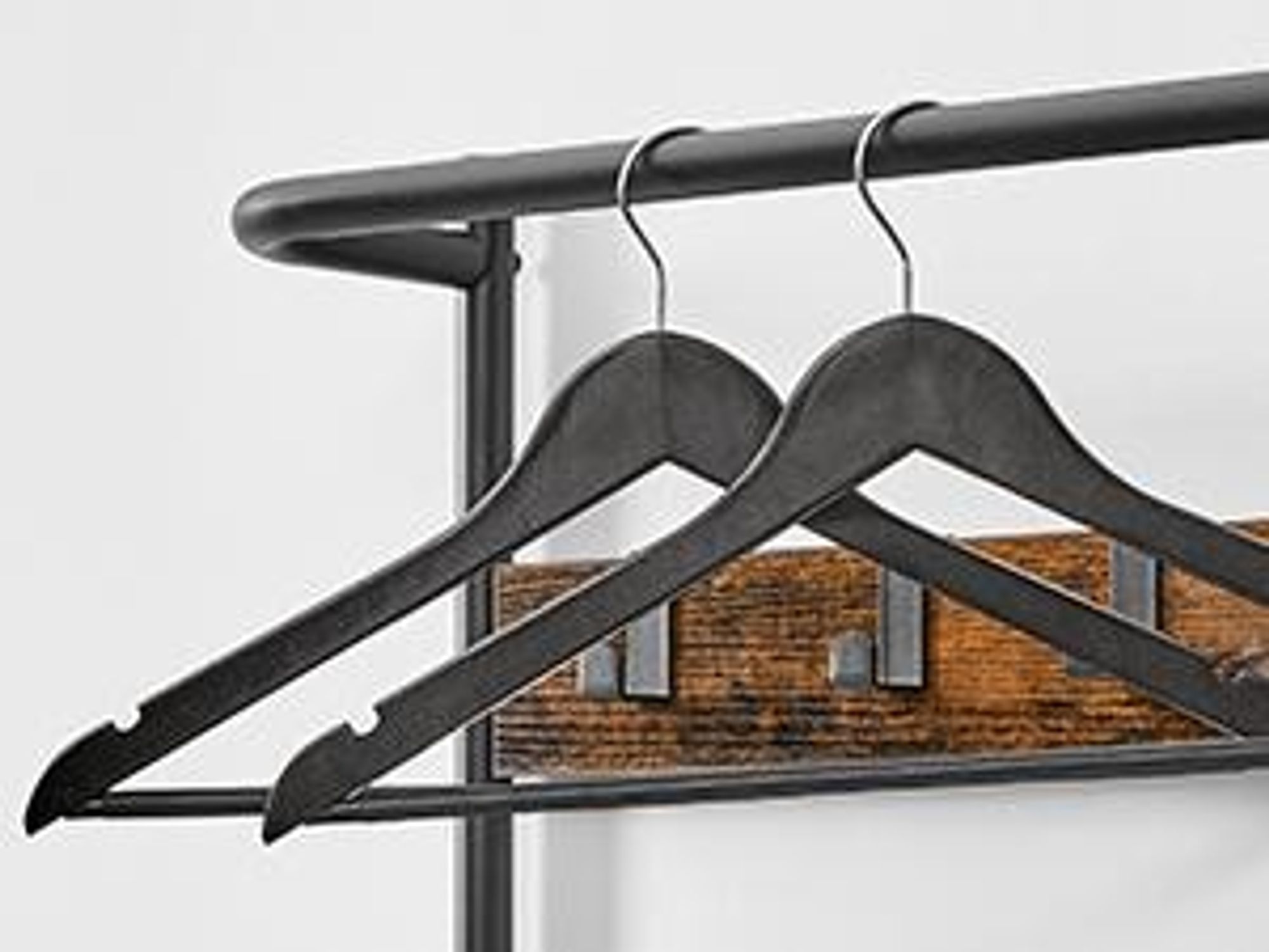 VASAGLE Kleiderständer, Garderobe, Garderobenständer, Kleiderstange mit 9 abnehmbaren Haken, Sitzbank, Industrie-Design, für Flur, Schlafzimmer 411