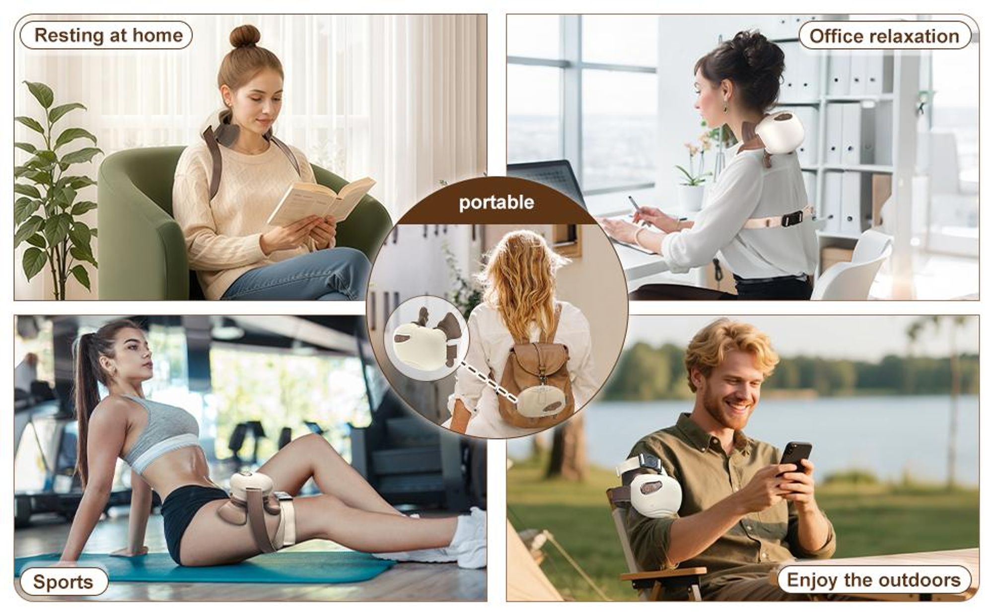 Nackenmassagegerät, Rückenmassagegerät, 4D Shiatsu Massagegerät mit Wärme, Tiefengewebe-Knetmassage, Muskel- & Schmerzlinderung