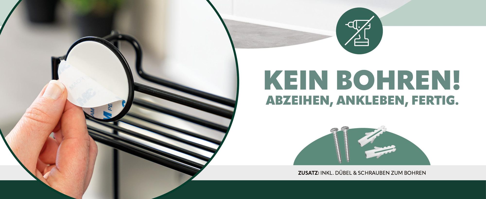 Das Bild zeigt die Halterungen mit Klebepad