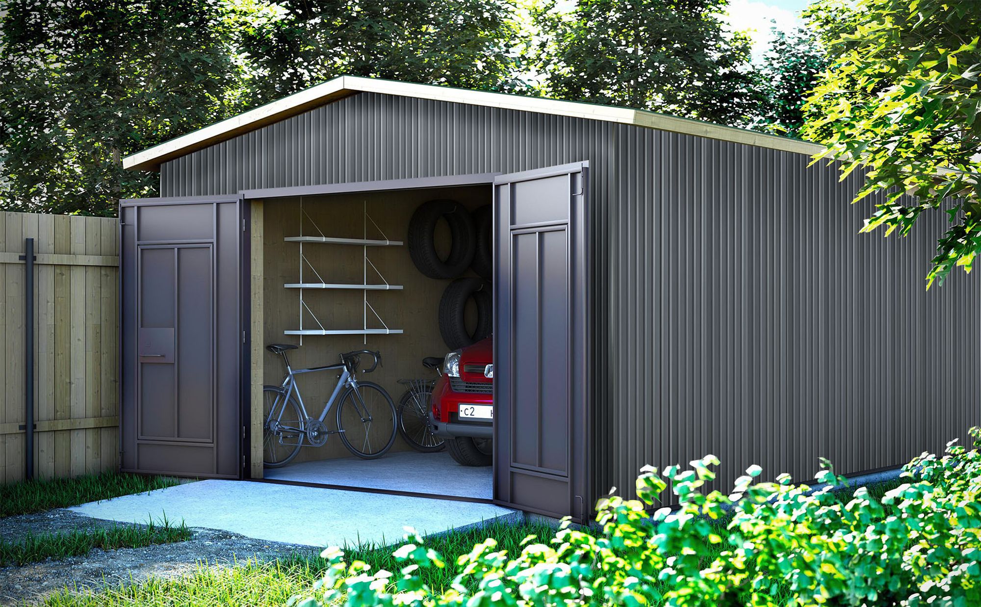 Mondeer 12xTrapezblech 115 x 45 cm=6.21 ㎡ Dachplatten für Gerätehaus Carport Verzinkt Profilblech Wandblech Dachblech Wellblech Dachplatten