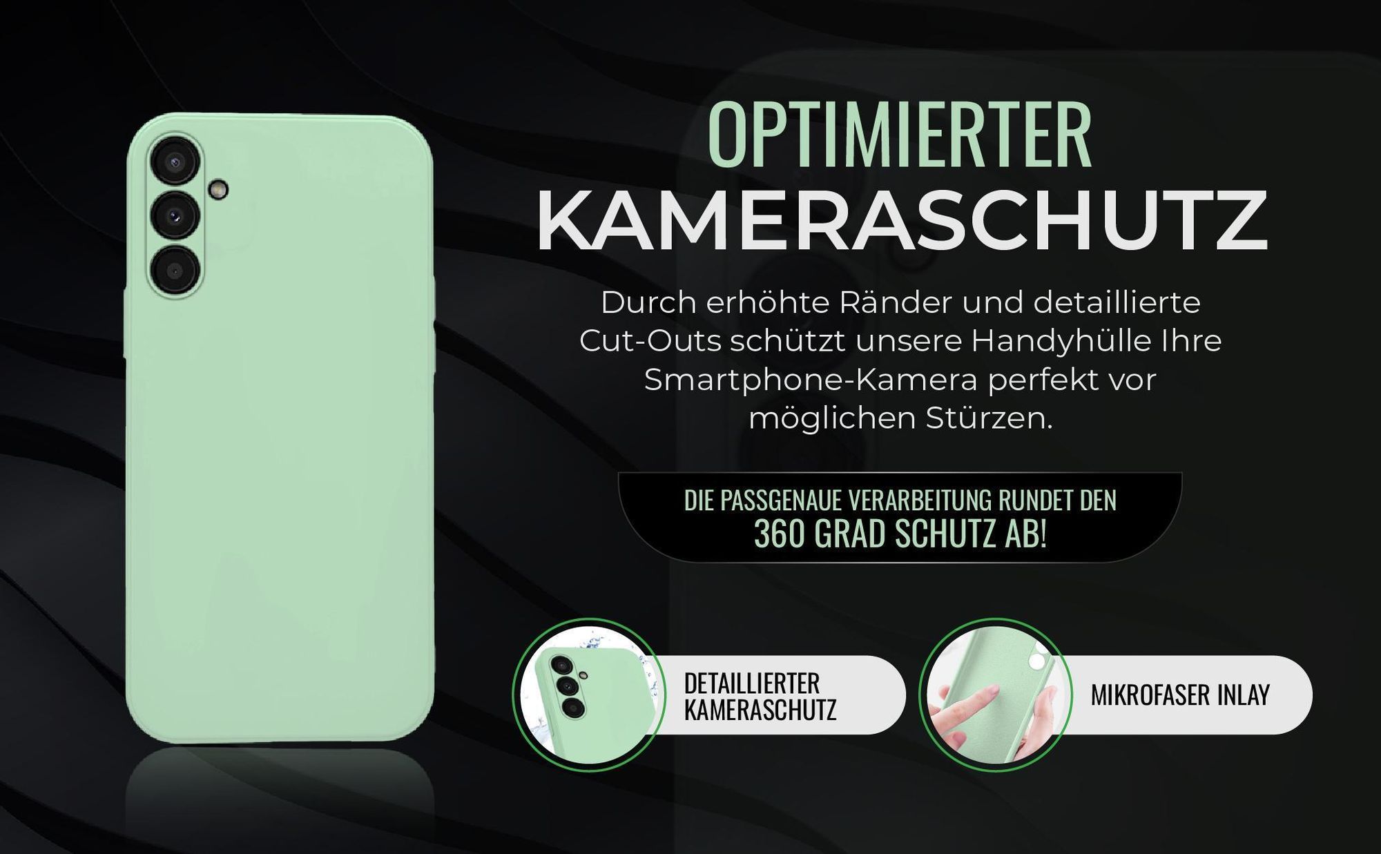 Handyhülle in Türkis für Samsung Galaxy A34 5G in detailliertem Kamera Cutout