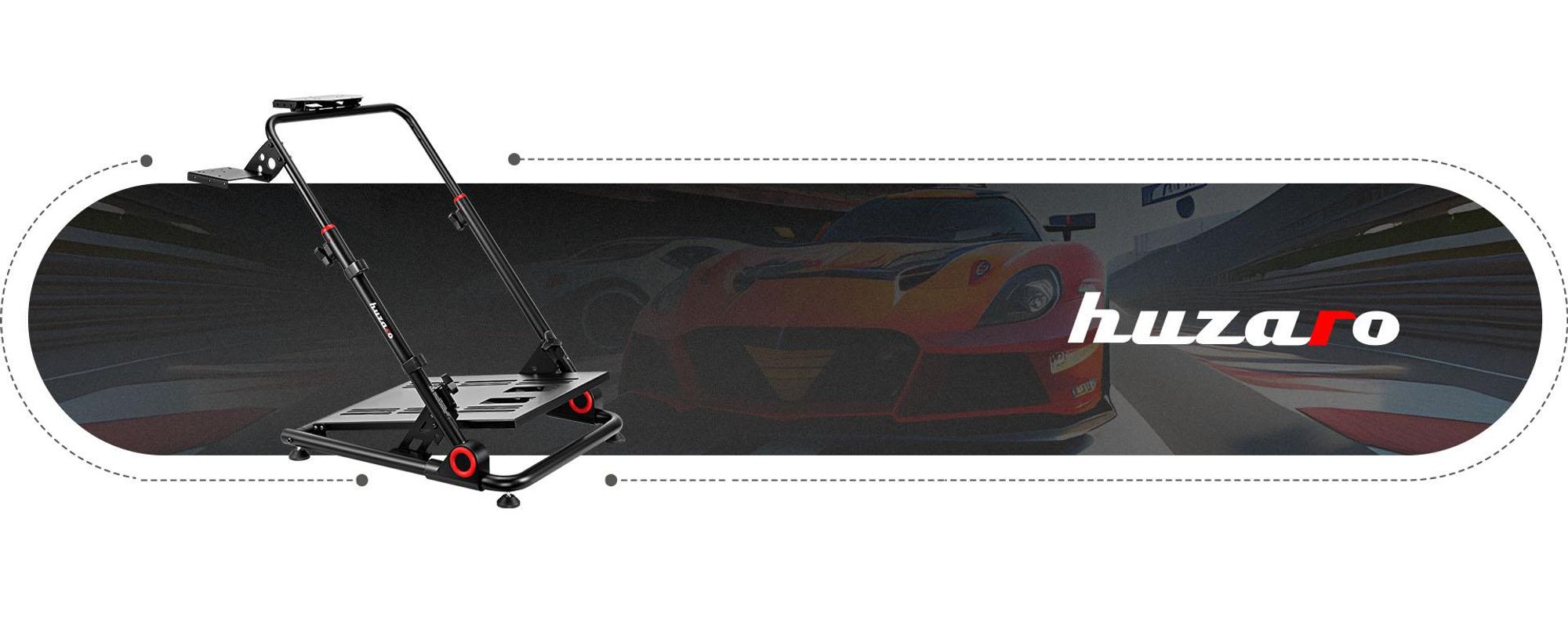 Huzaro Speed 3.0 | Racing Lenkradständer Gaming Lenkrad Fahrsimulator Rennsport Compatible Wheel Steering Stand | für Logitech Fanatec Thrustmaster