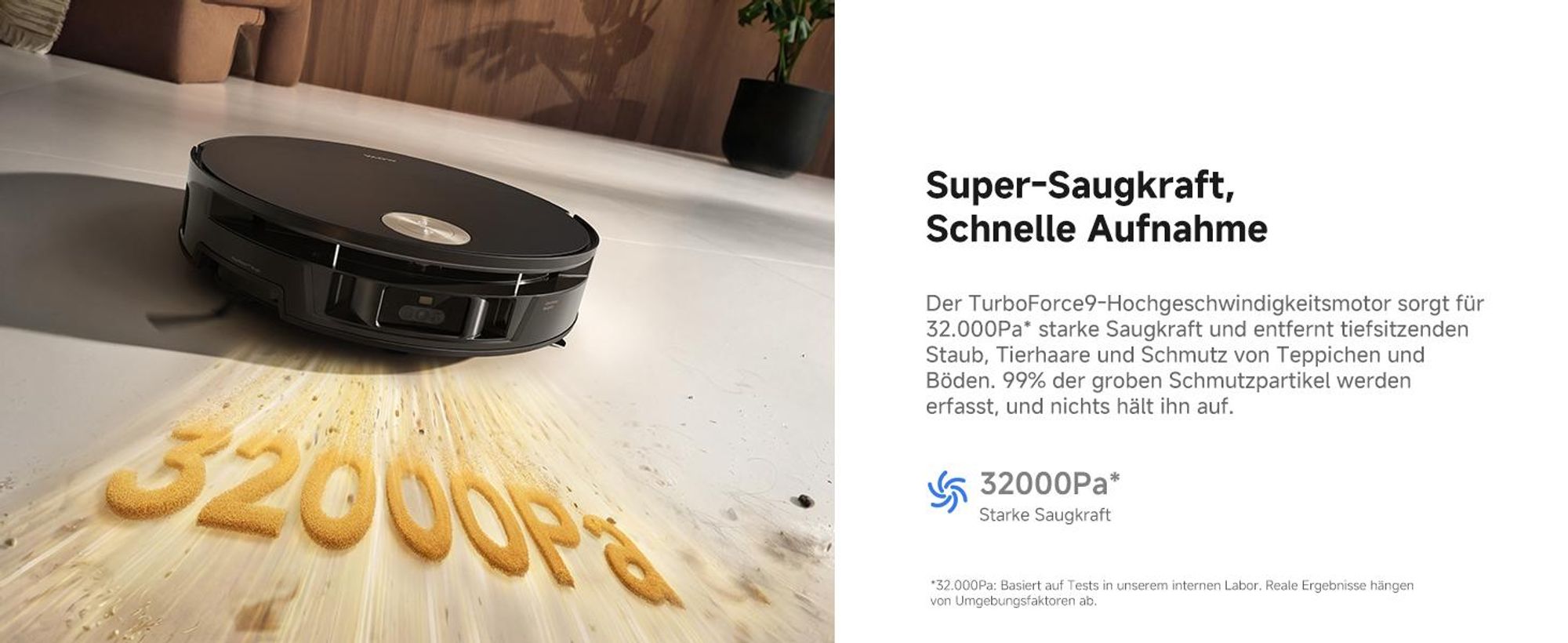MOVA S70 Ultra Roller Saugroboter, 32.000 Pa, HydroForce-Wischen, All-in-One-Station, 100°C Moppwäsche, 90 mm flach