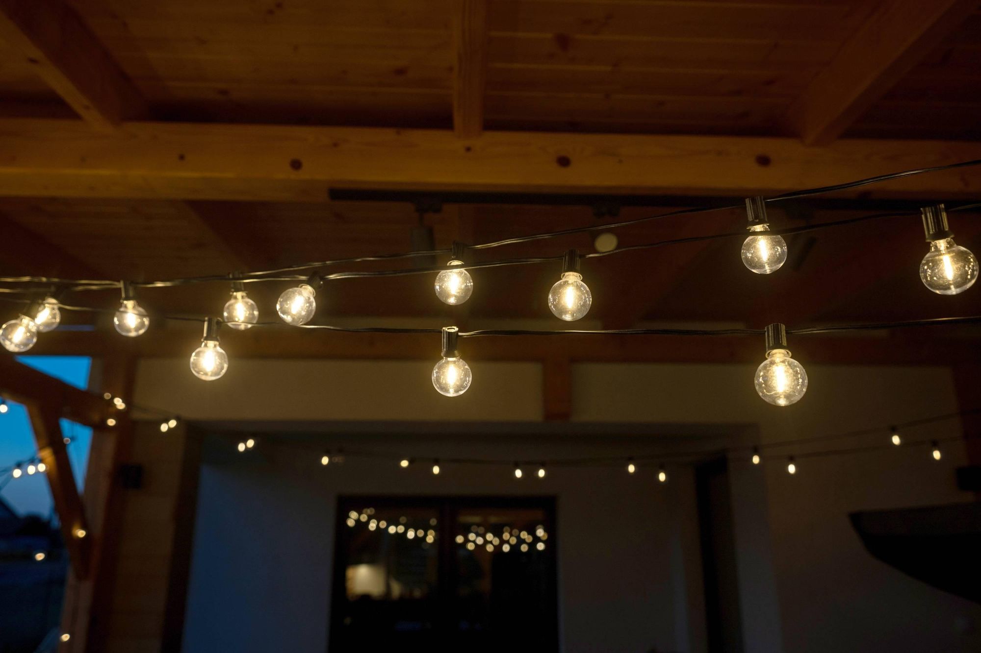 LUMILED Solar Lichterkette für Außen 6,55M G40 12x LED + Ersatzbirne, mit Fernbedienung, USB C, Warmweiß 2700K IP44 spritzwasserdicht 8 Betriebsarten Dimmbar Outdoor Solarlichterkette Garten Solarlampe Außenlichterkette Solarbetrieb