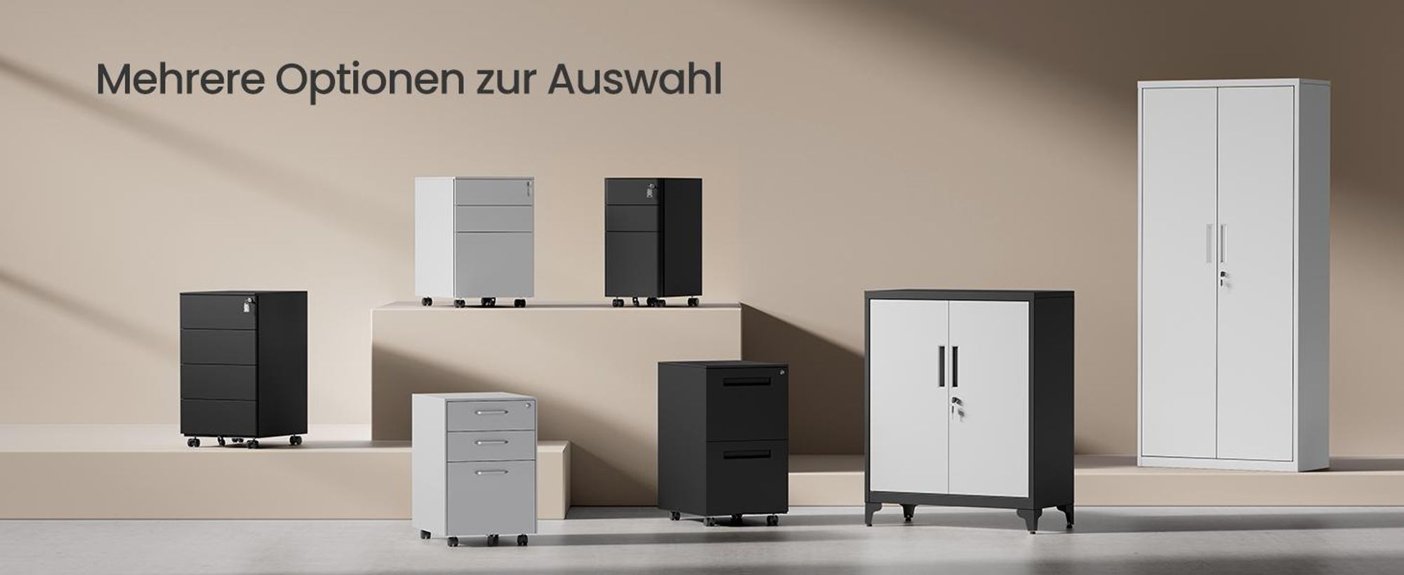 SONGMICS Rollcontainer, Rollcontainer Aktenschrank Büroutensilien
