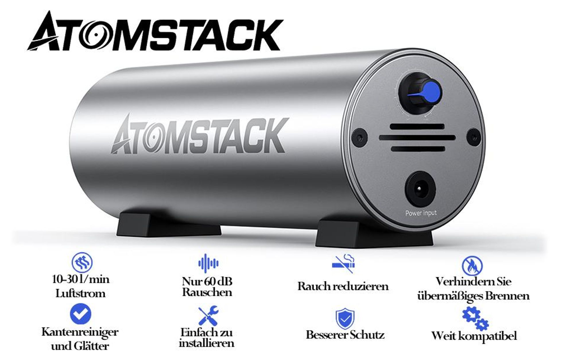 ATOMSTACK Air Assist Kit mit 2m Rohr für A 5 PRO/A10 PRO/A5 M50 PRO/S10 PRO/X7 PRO