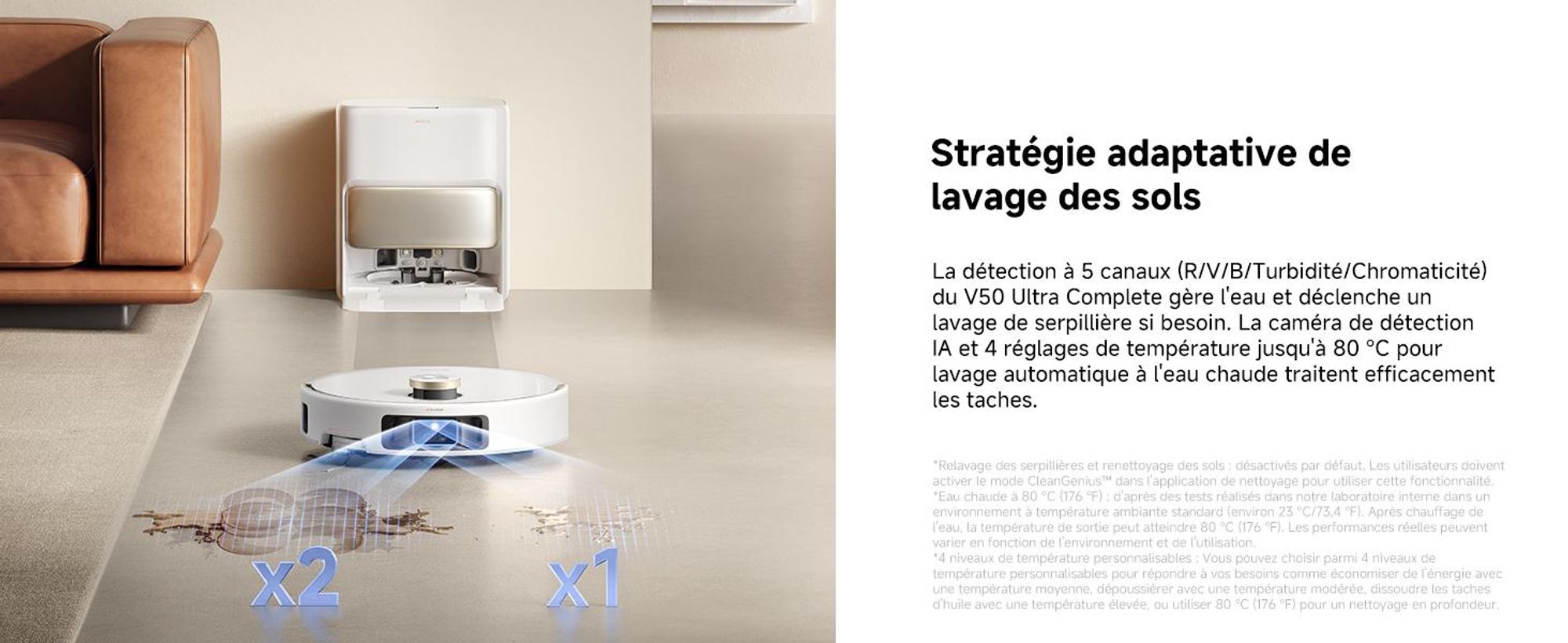 MOVA V50 Ultra Complete Saug- und Wischroboter,Automatische Entleerungsfunktion,24000 Pa,Heißwasserreinigung,DuoSolution, FlexiRise Navigation,Weiß