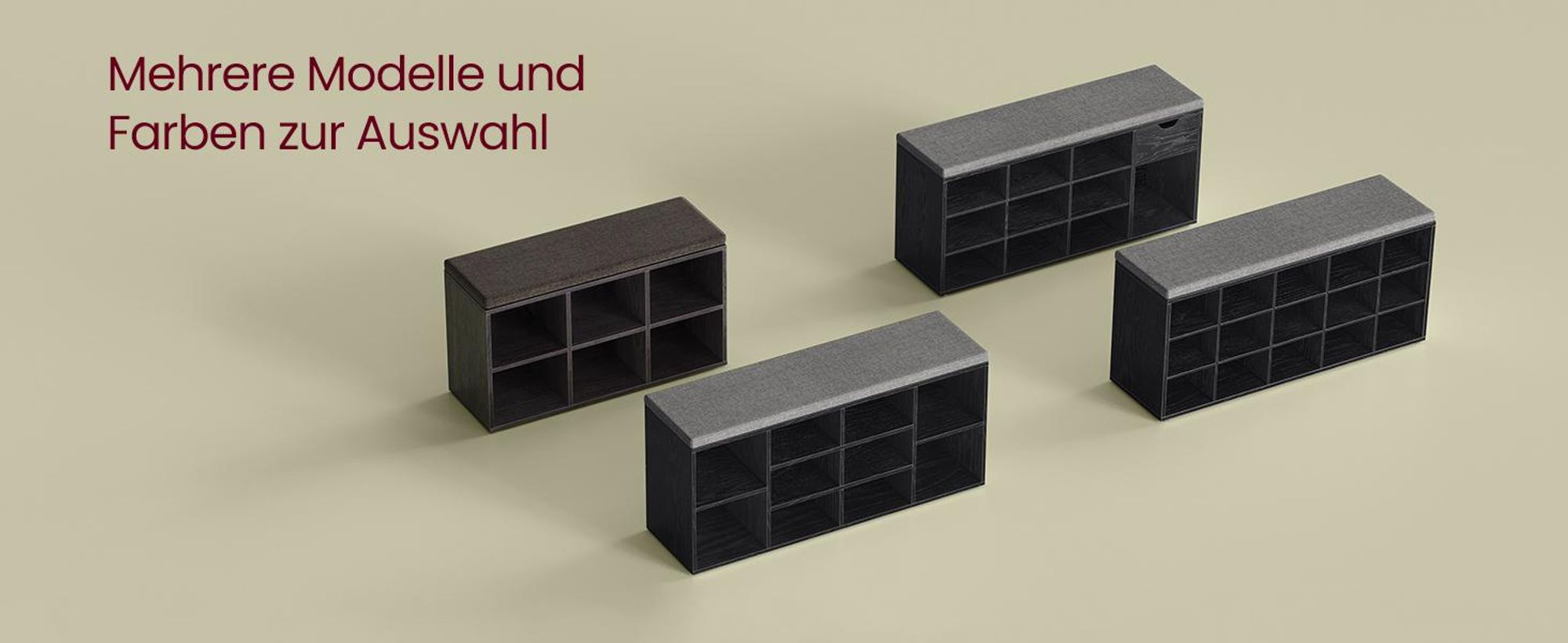 VASAGLE Schuhbank, Sitzbank, 10 Fächer, Länge 104 cm, Ebenholzschwarz
