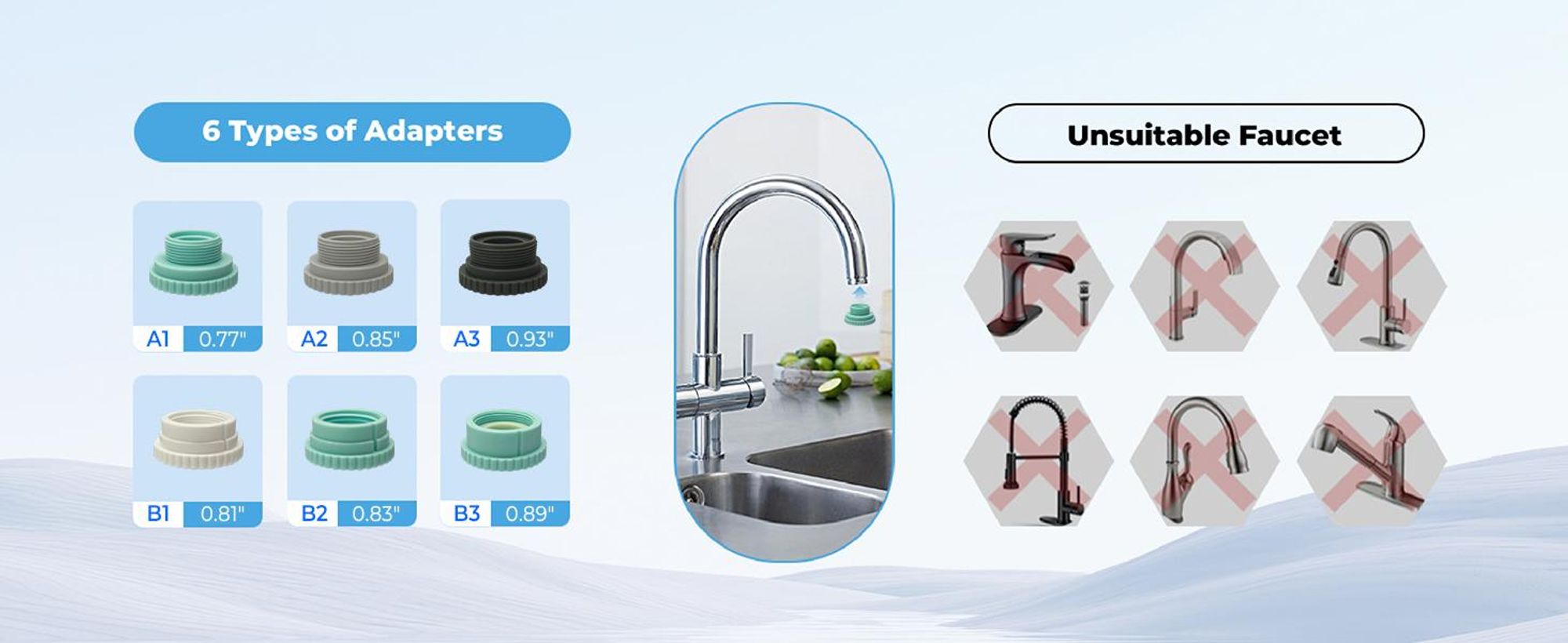 Waterdrop Wasserfilter für Wasserhahn, Leitungswasserfilter, Entfernt Chlor, Schwermetalle und Schlechten Geschmack (1 Filter Enthalten) WD-FC-01