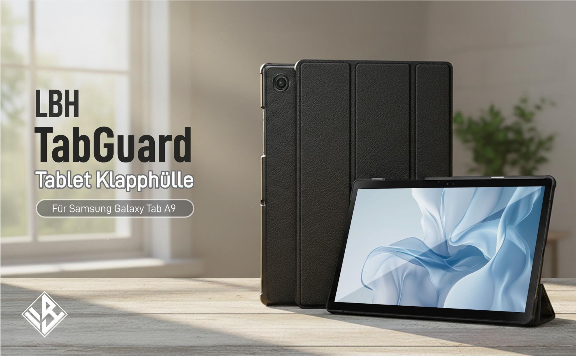 Hochwertige Klapphülle für Samsung Galaxy Tab A9 8.7 mit Mikrofaser-Inlay