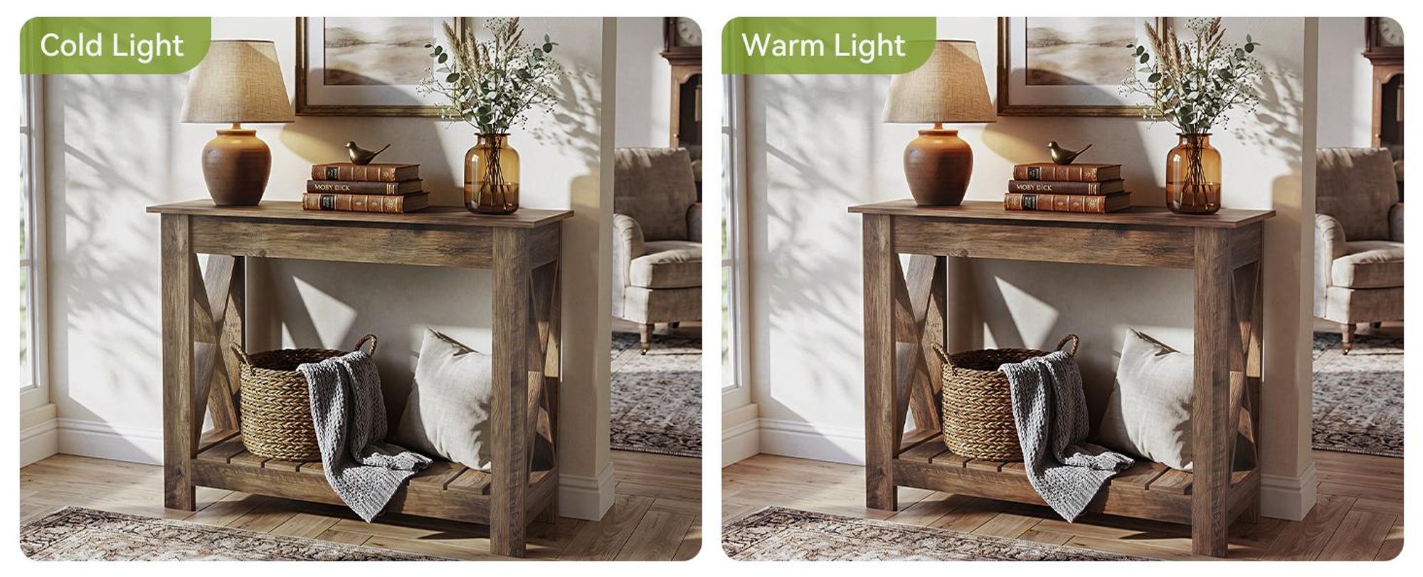 Tribesigns 100 cm Konsolentisch für kleine Räume, schmaler Beistelltisch im Landhausstil, rustikaler Flurtisch, Akzenttisch für Wohnzimmer, Wohnung