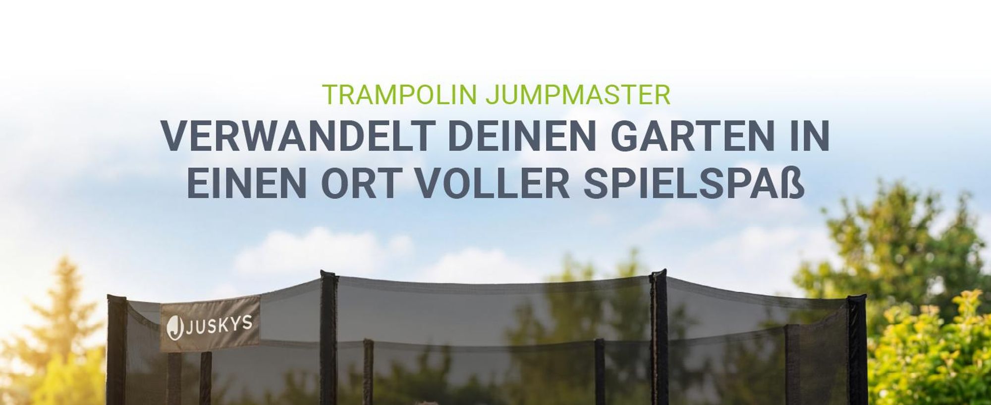 Juskys Trampolin JumpMaster L Ø 305 cm mit Sicherheitsnetz & Leiter