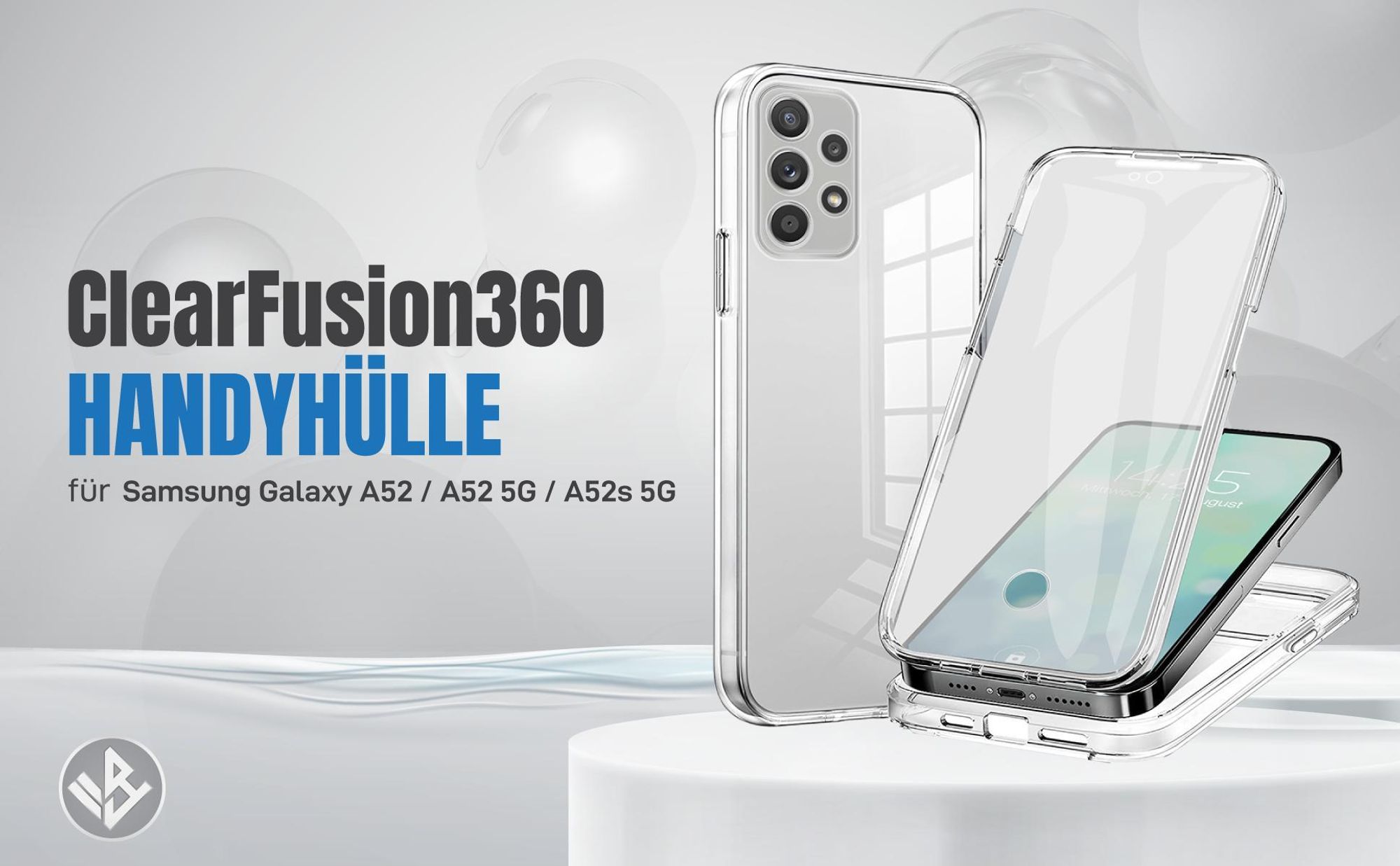 Transparente 360 Grad Hülle für Samsung Galaxy A52 / A52 5G / A52s 5G mit Kameraschutz