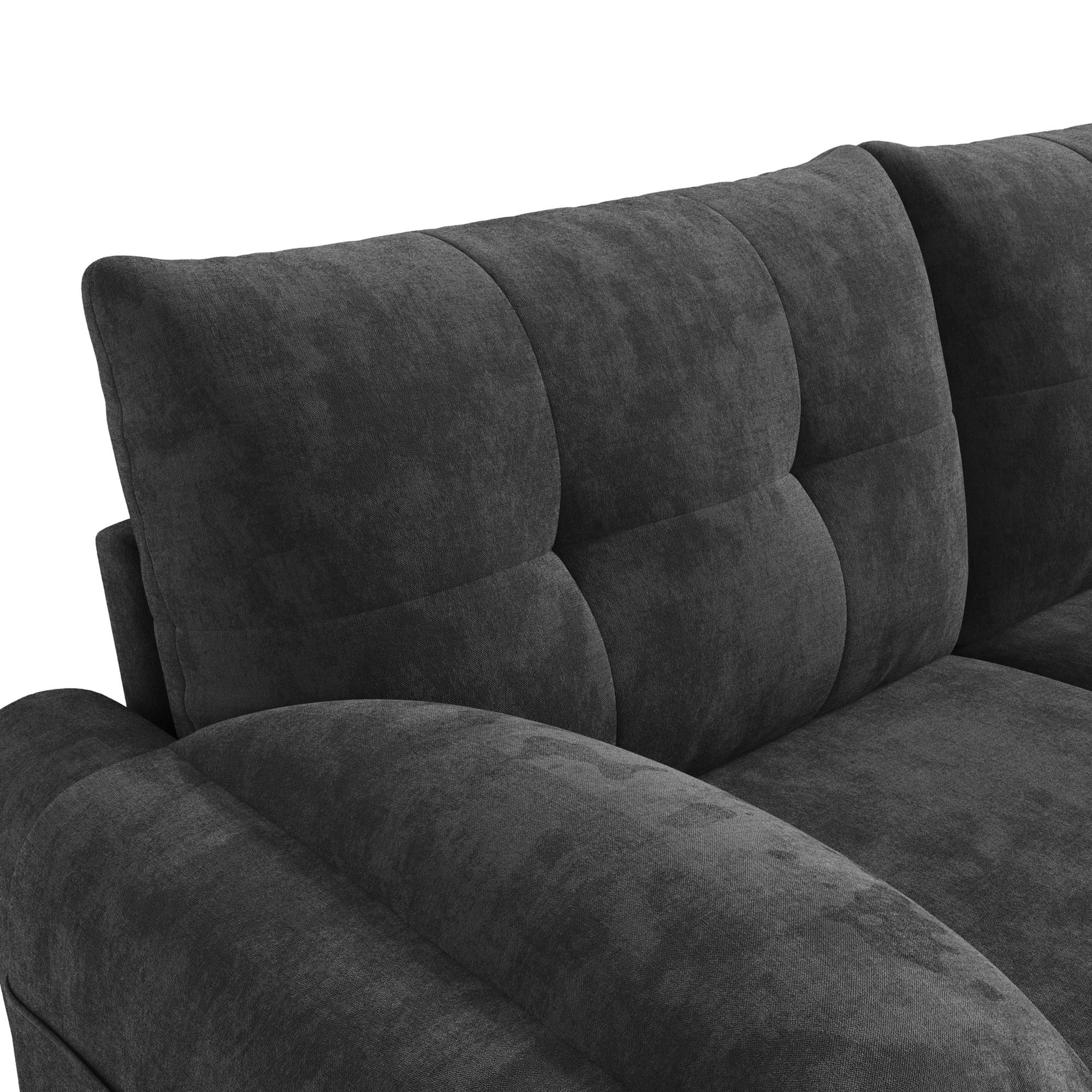 Merax 2 Sitzer Sofa, Couch, Polstersofa mit Kissen, Seitentaschen, Loveseat Loungesofa für Wohnzimmer, Schlafzimmer, Kleine Wohnung, Chenille, Grau