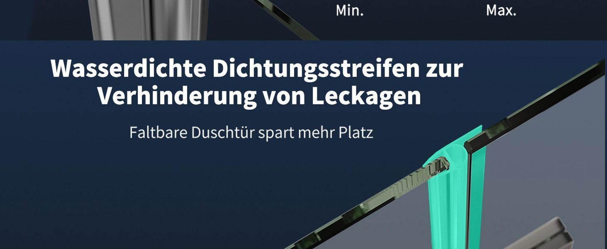 Falttür Duschkabine 90x90x185cm Eckeinstieg Duschabtrennung Doppelt Falttüren Eckdusche Faltbar Duschwand Silber Faltdusche aus ESG-GLAS