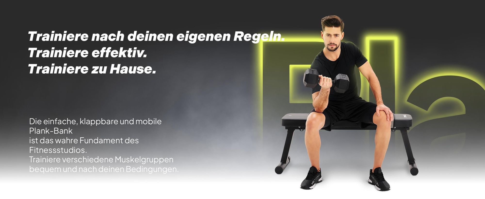 Zipro Hantelbank Flach Plank – Klappbare Fitnessbank für Zuhause Ultra-Kompakt mit Tragegriff Bis 230kg Belastbar Trainingsbank für Kurzhanteln & Hip